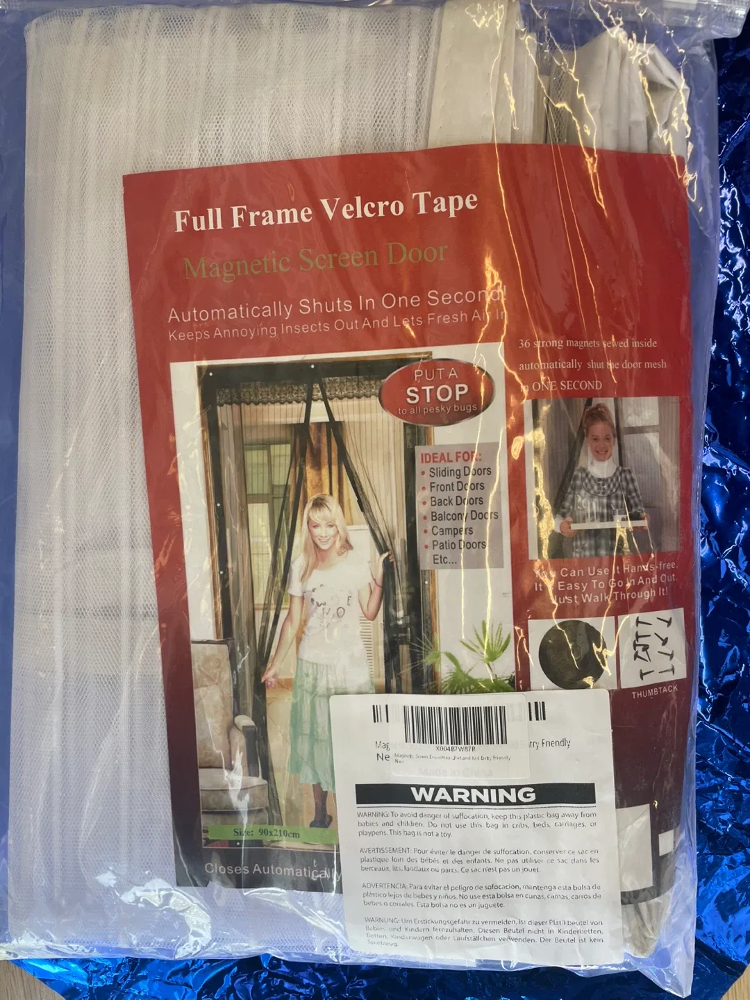 Full Frame Velcro Tape Magnetic Screen Door - New! image indicator(3)