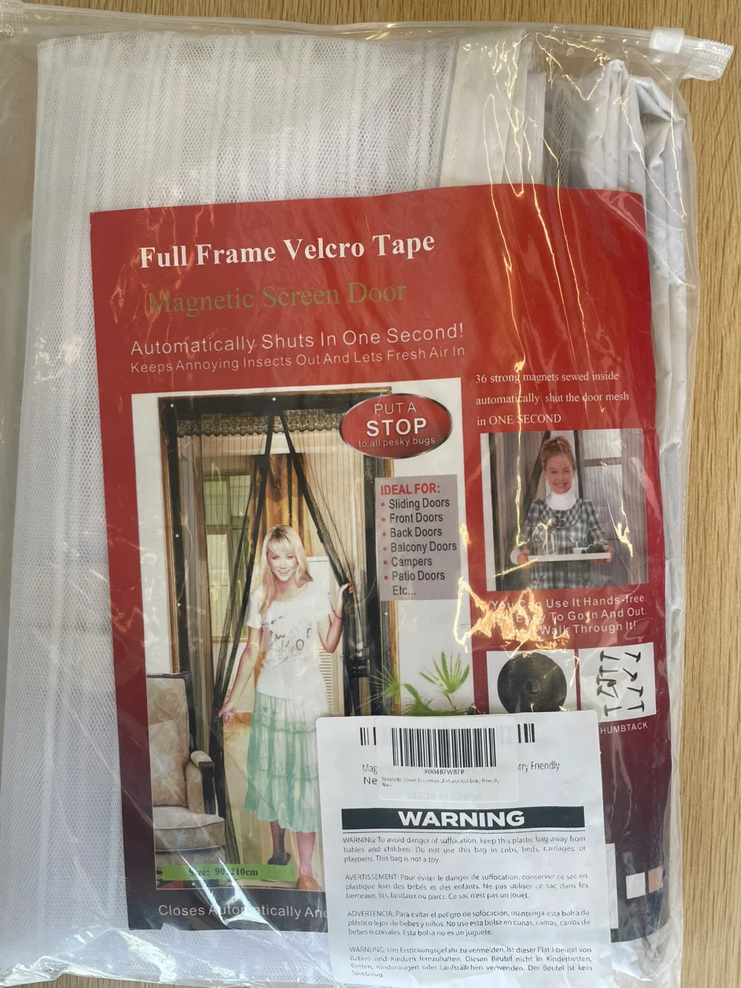 Full Frame Velcro Tape Magnetic Screen Door - New! thumbnail