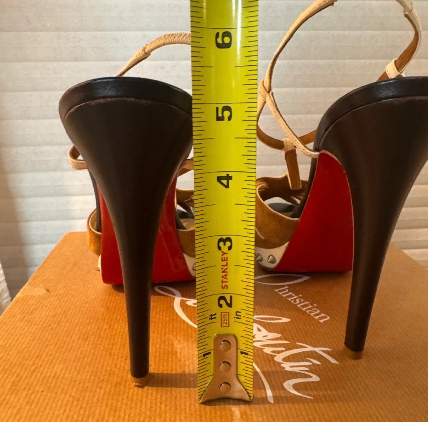 Christian Louboutin Brown Studded Heels - photo 4