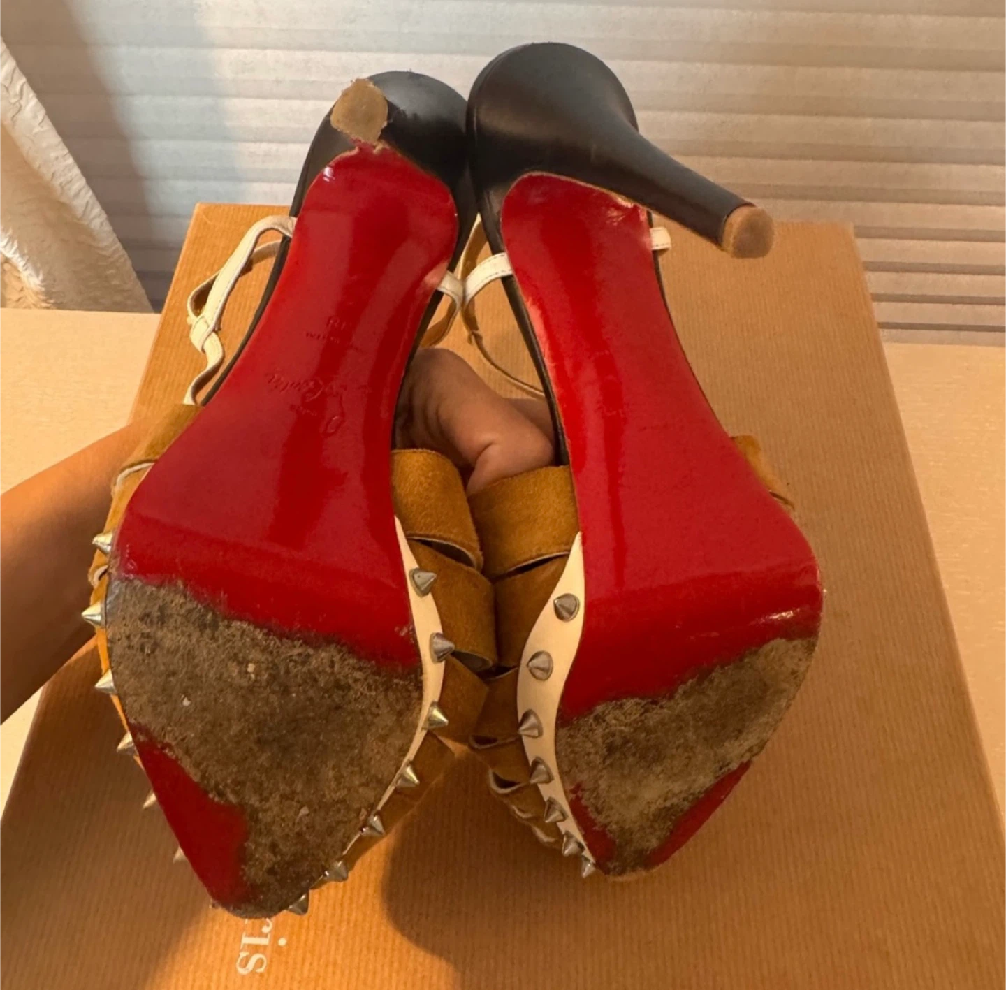 Christian Louboutin Brown Studded Heels - photo 5