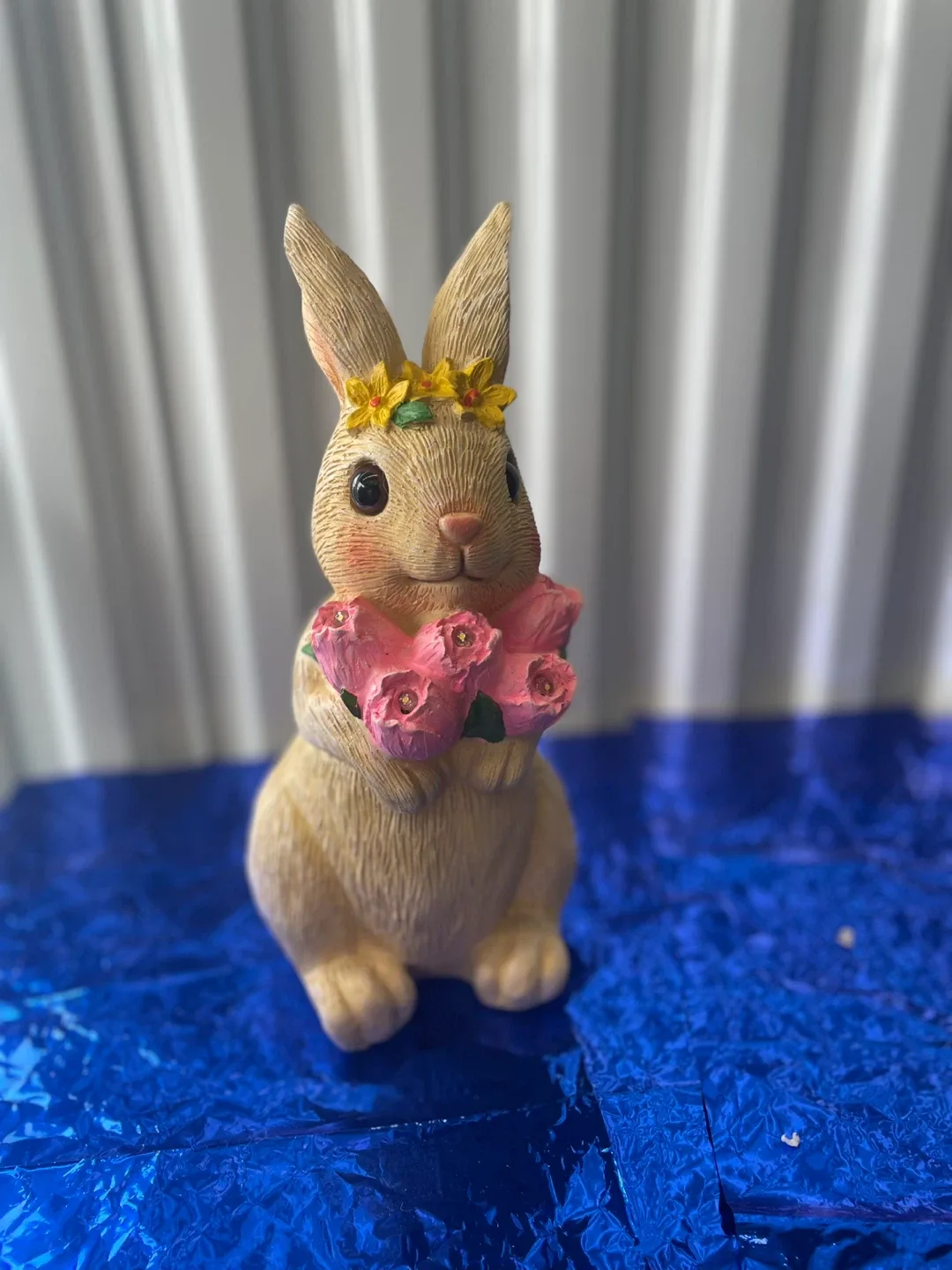 Cute Bunny with Flowers Figurine image indicator(3)