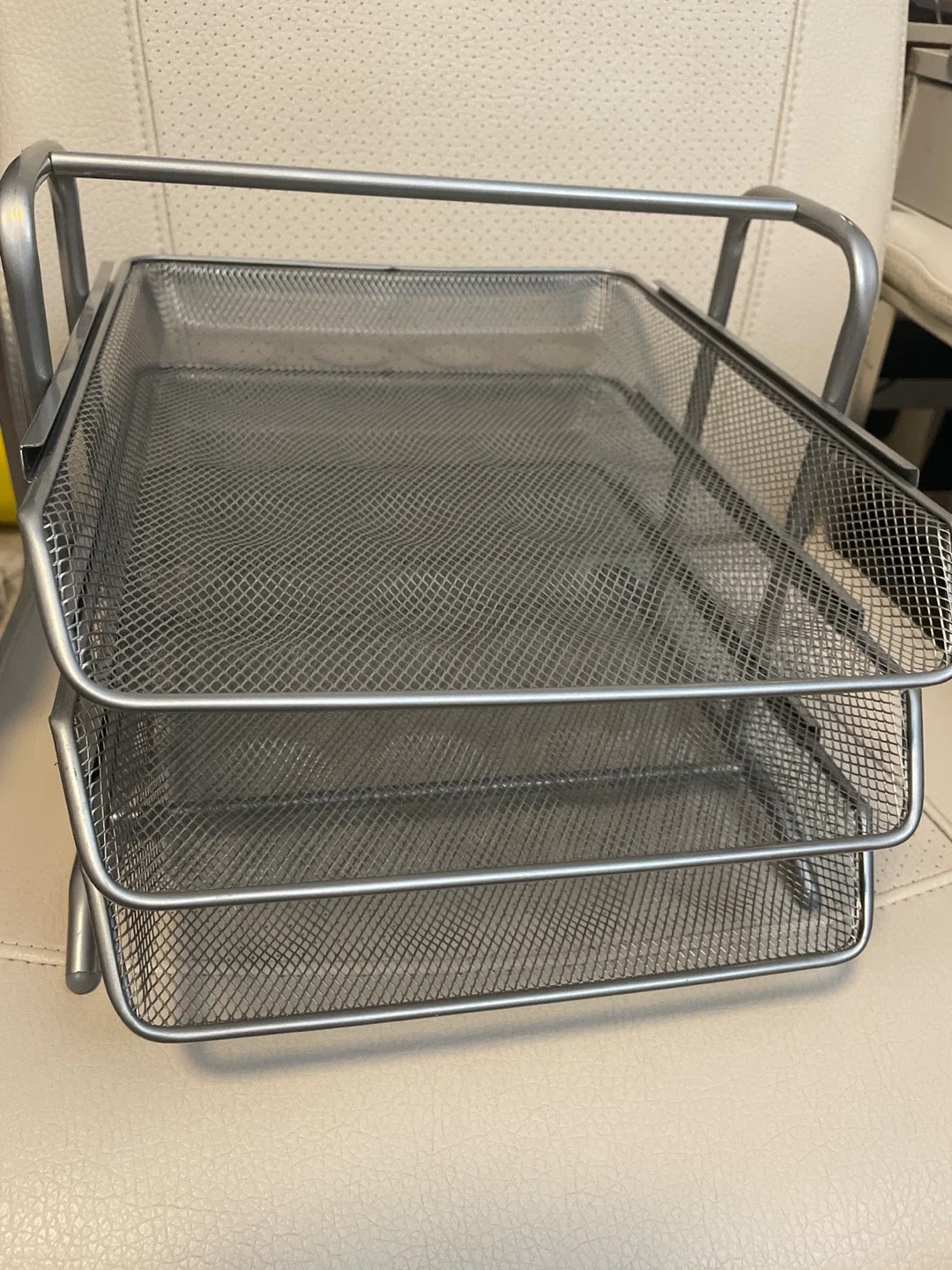 Silver Mesh 3-Tier Desk Organizer thumbnail