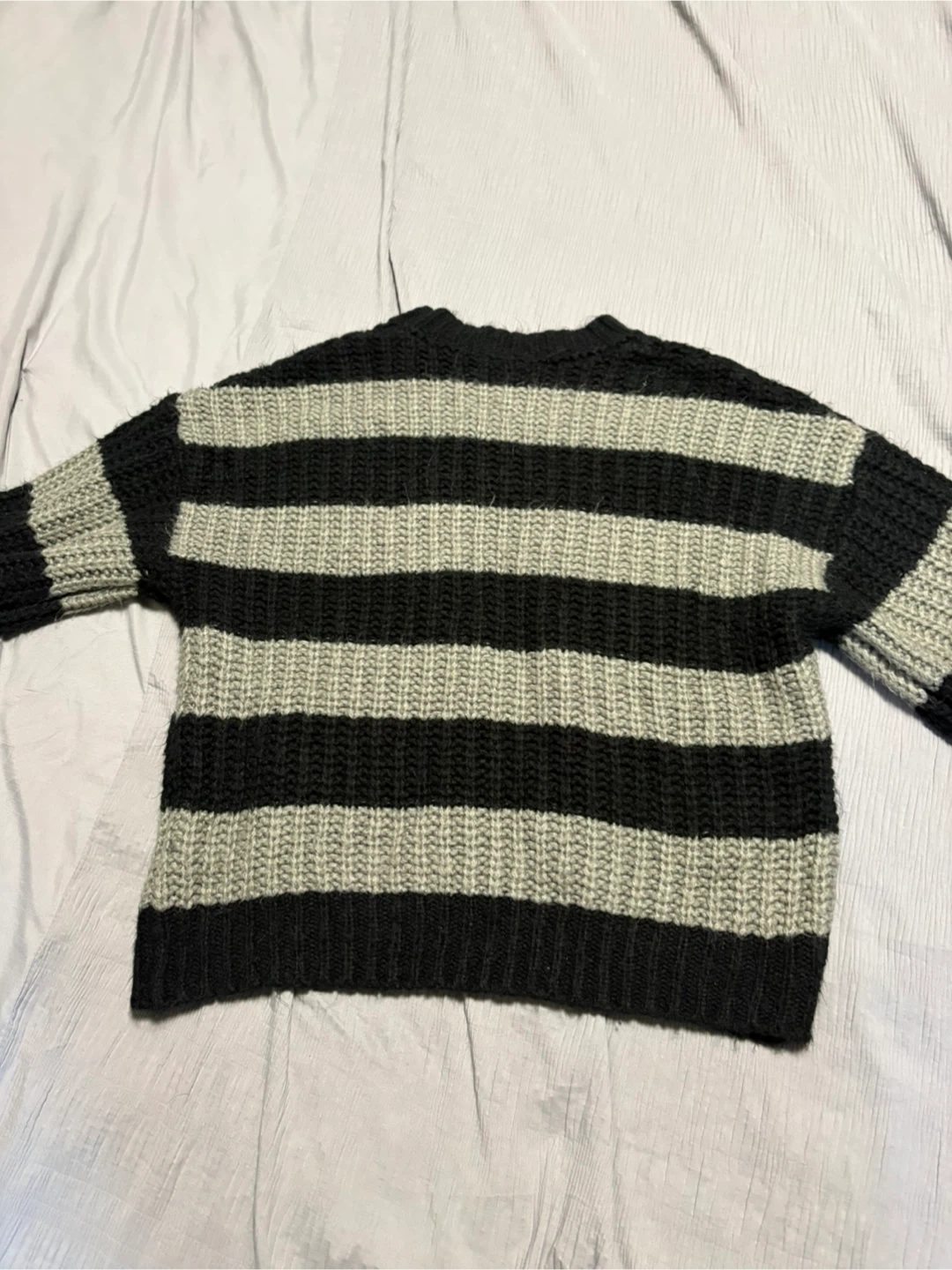 Striped Knit Sweater - Black & Grey - photo 2
