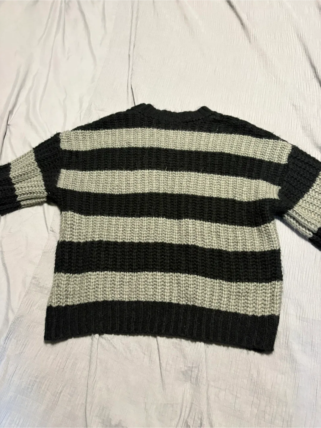 Striped Knit Sweater - Black & Grey image indicator(2)