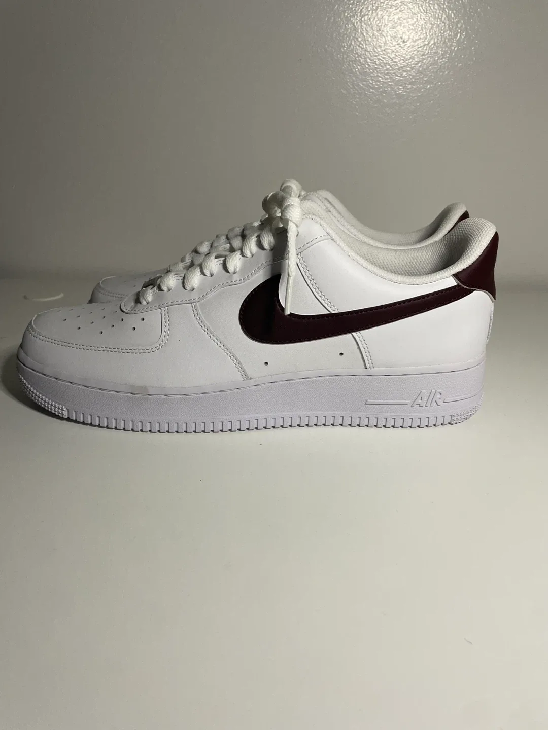 Nike Air Force 1 White/Burgundy Sneakers image indicator(5)