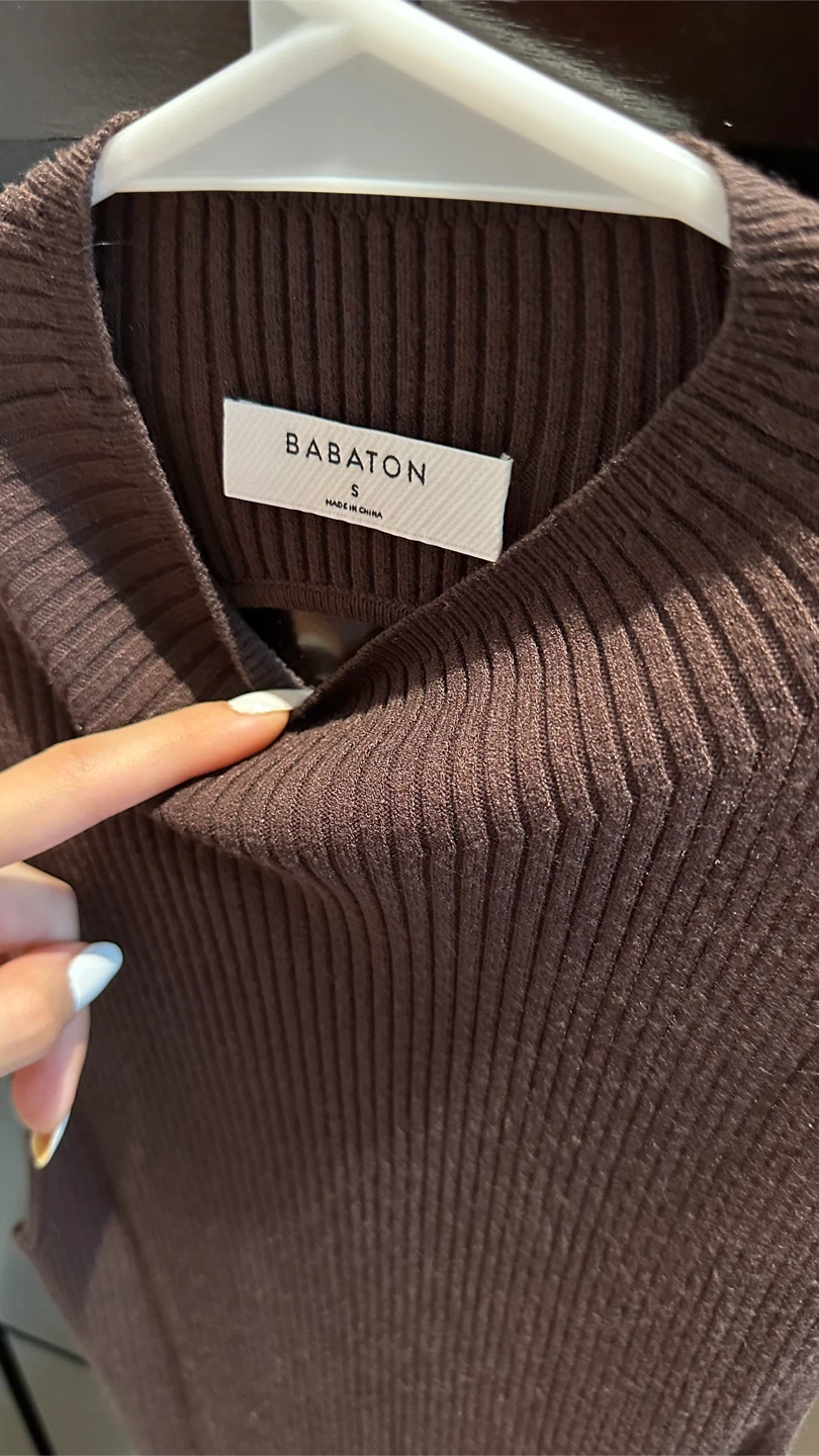 Babaton Brown Knit Dress - Size S
