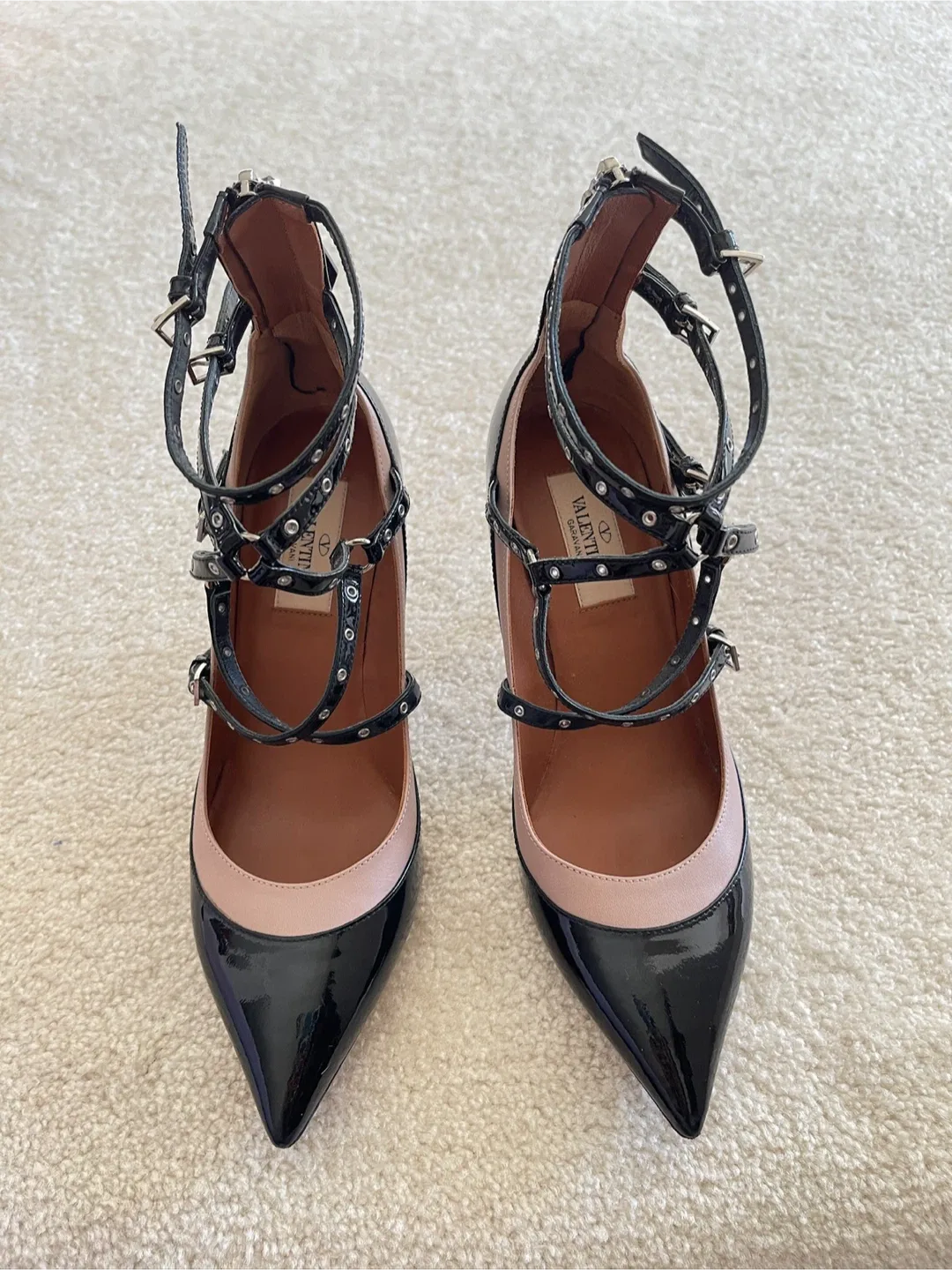 Valentino Black & Pink Pointed Heels image indicator(3)