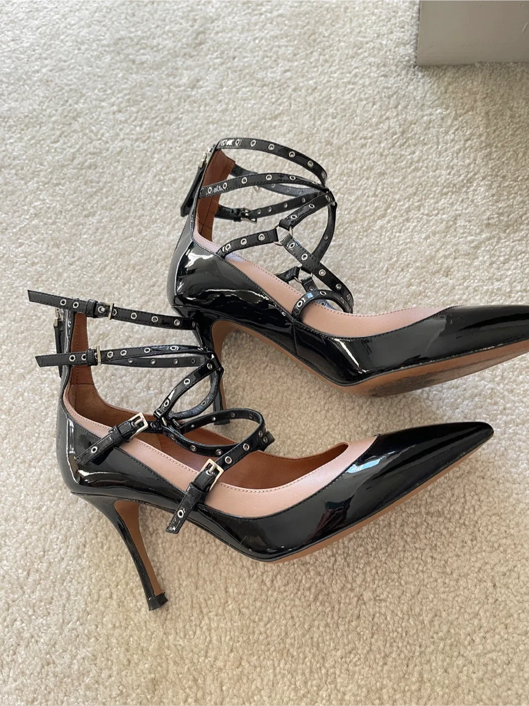 Valentino Black & Pink Pointed Heels image indicator(5)