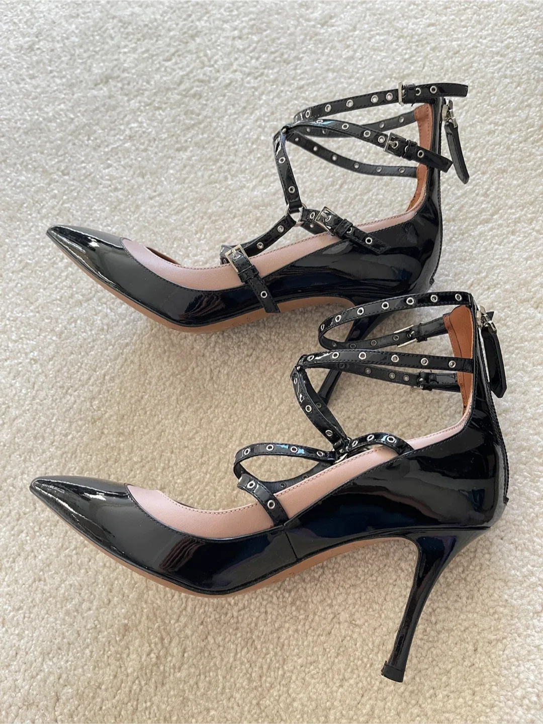 Valentino Black & Pink Pointed Heels image indicator(4)
