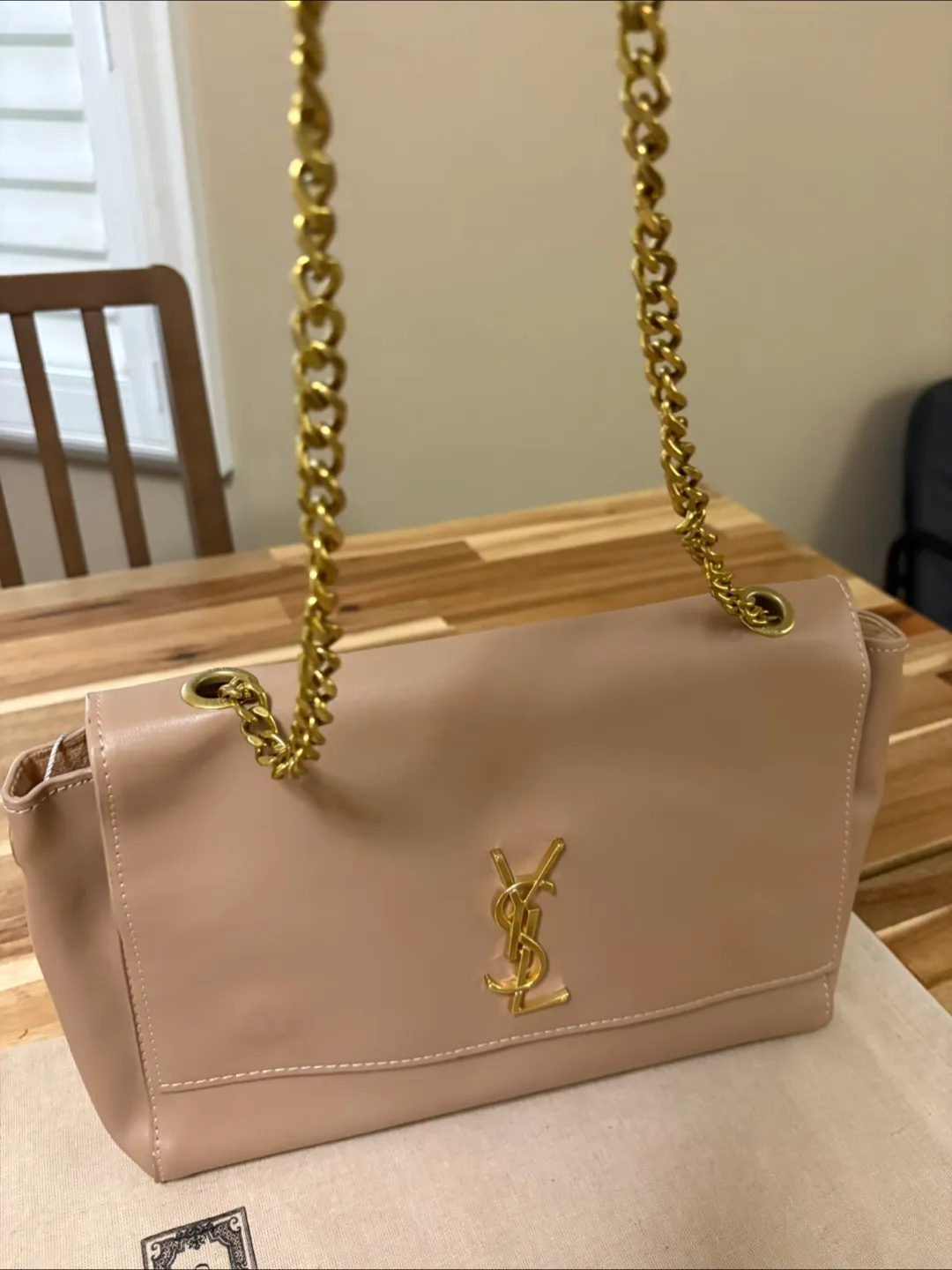Saint Laurent YSL Nude Leather Chain Bag thumbnail