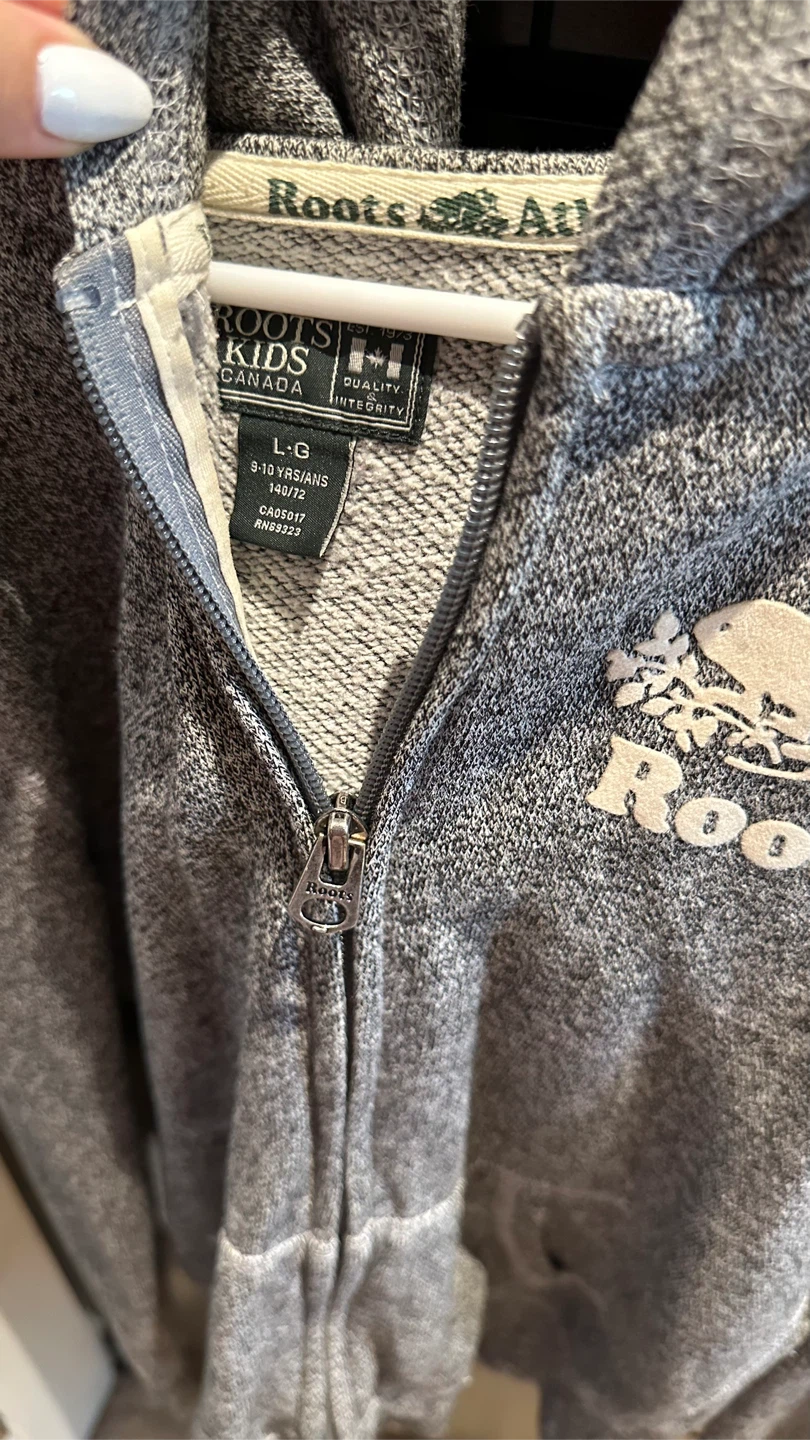 Roots Kids Grey Full Zip Hoodie - Size L (9-10 yrs) - photo 2