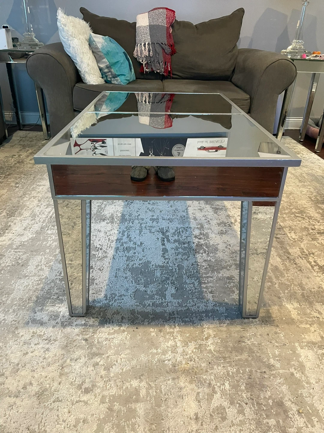 Mirrored Coffee Table and End Table Set - photo 2