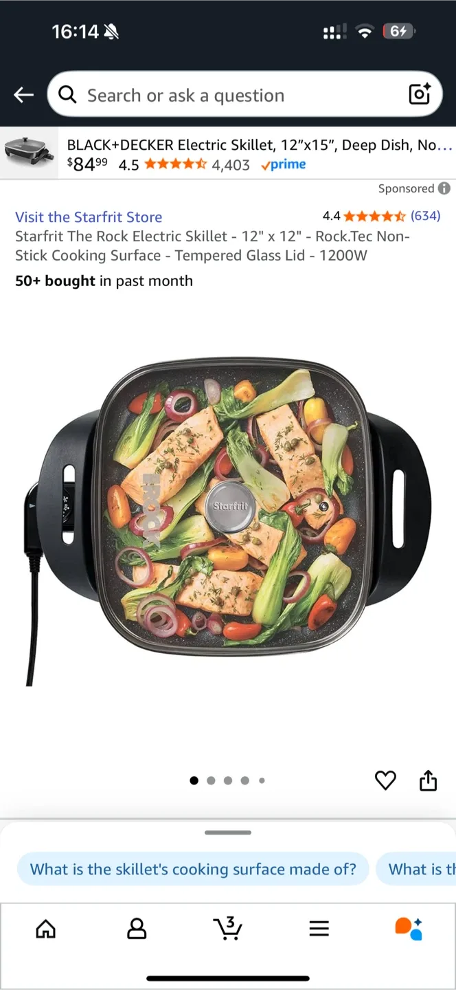 Starfrit The Rock Electric Skillet - 12" x 12" thumbnail