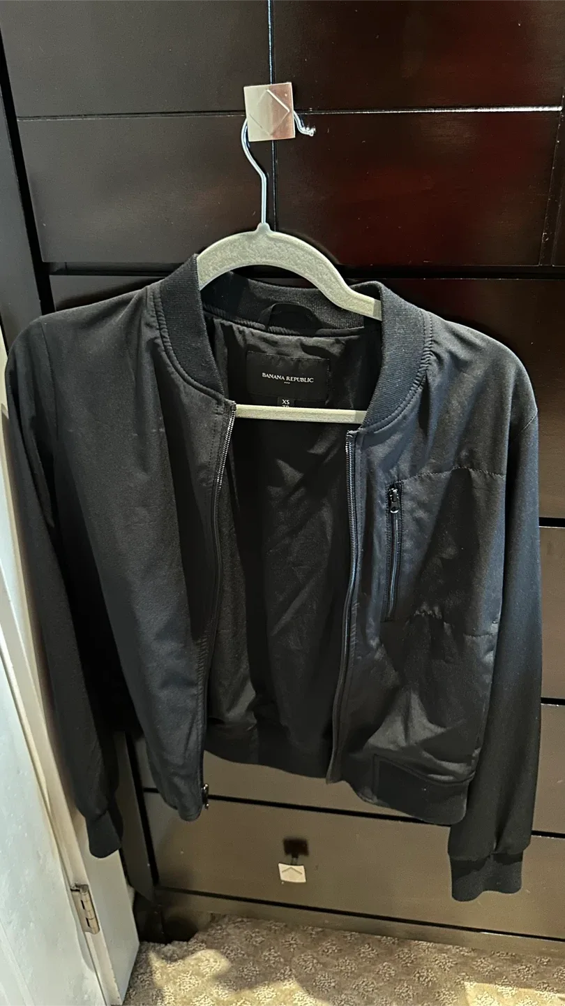 Banana Republic Black Bomber Jacket - XS thumbnail