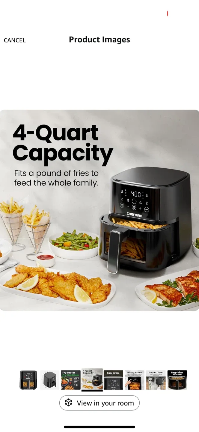 Chefman 4-Quart Air Fryer thumbnail