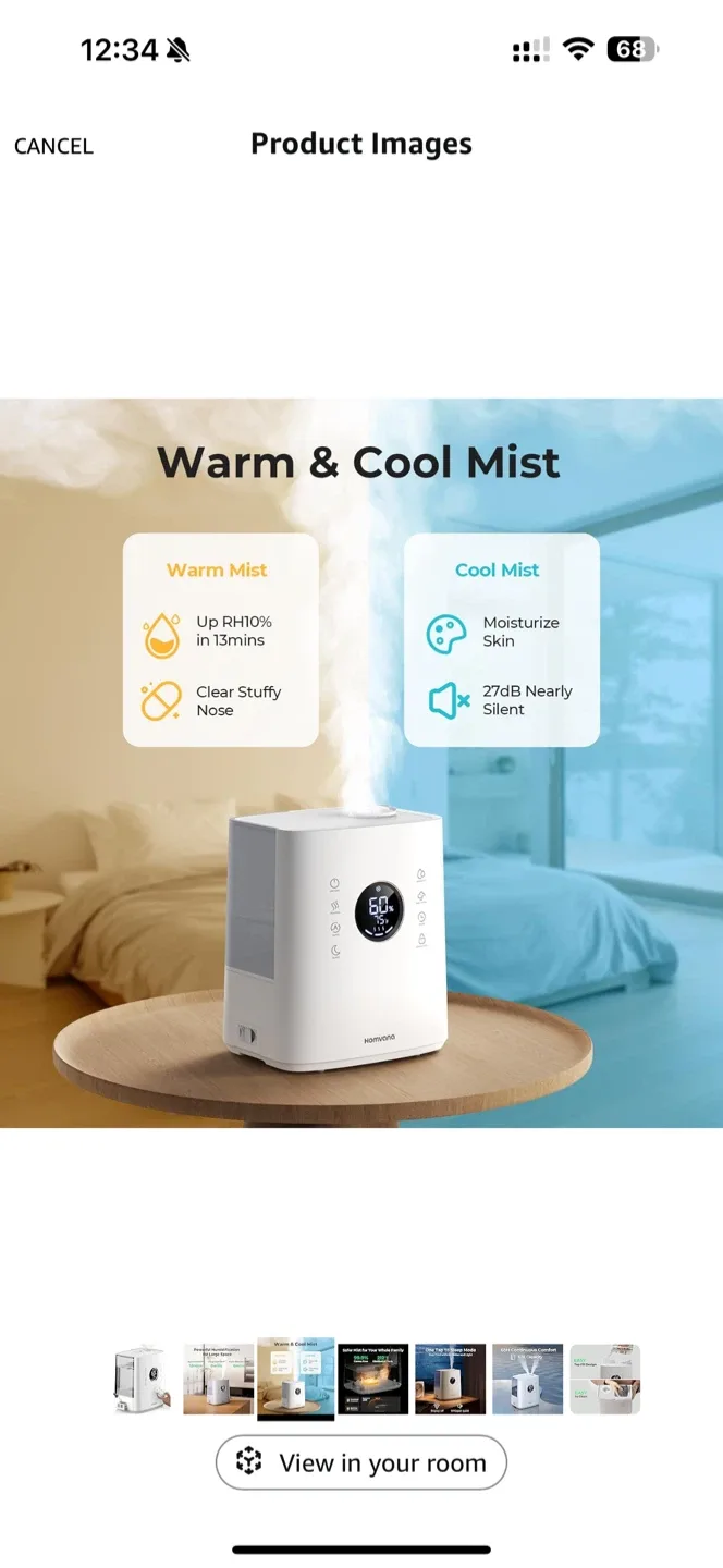 Homvana Hybrid Ultrasonic Humidifier H111 image indicator(3)