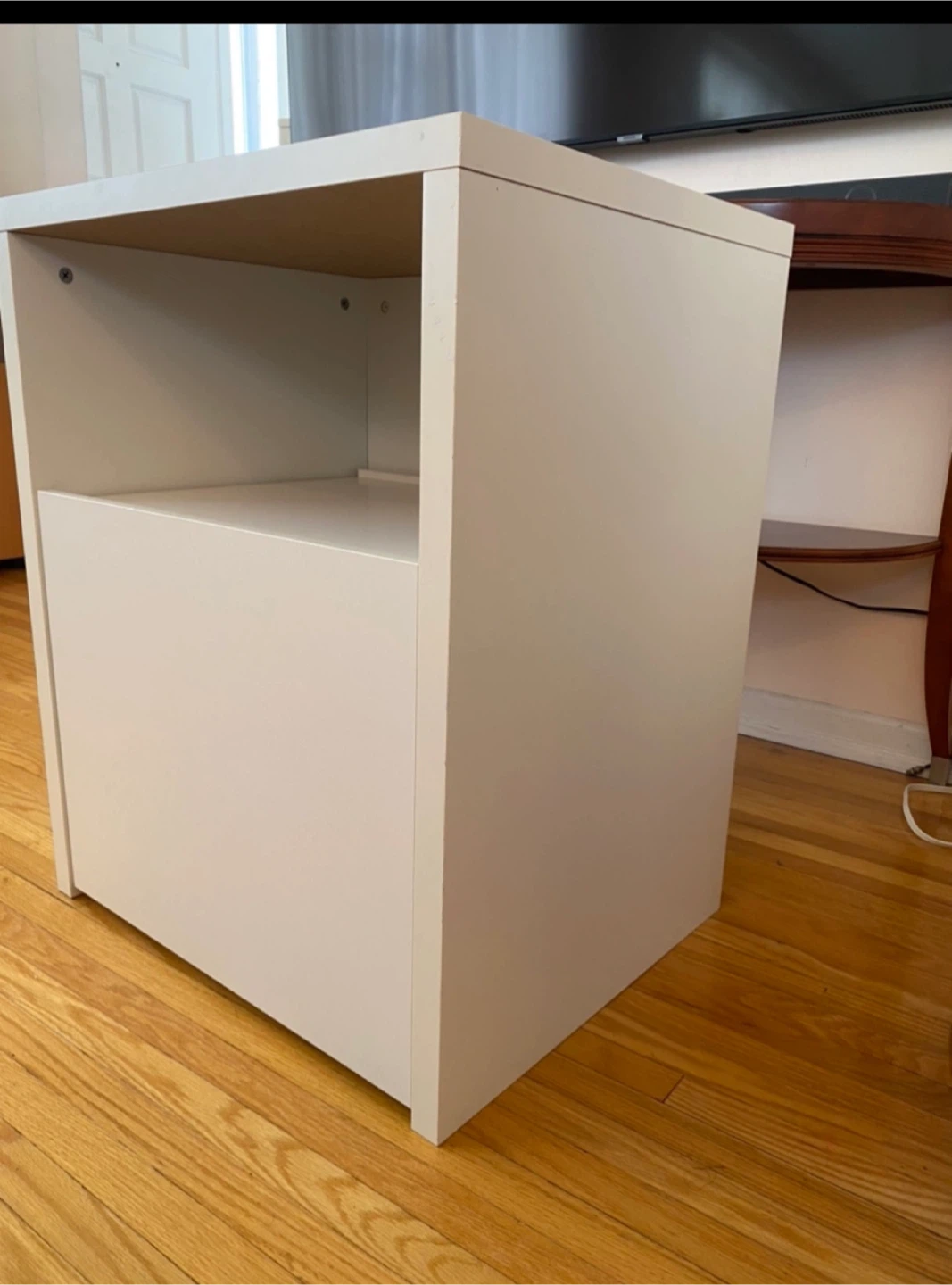 White Bedside Table with Drawer