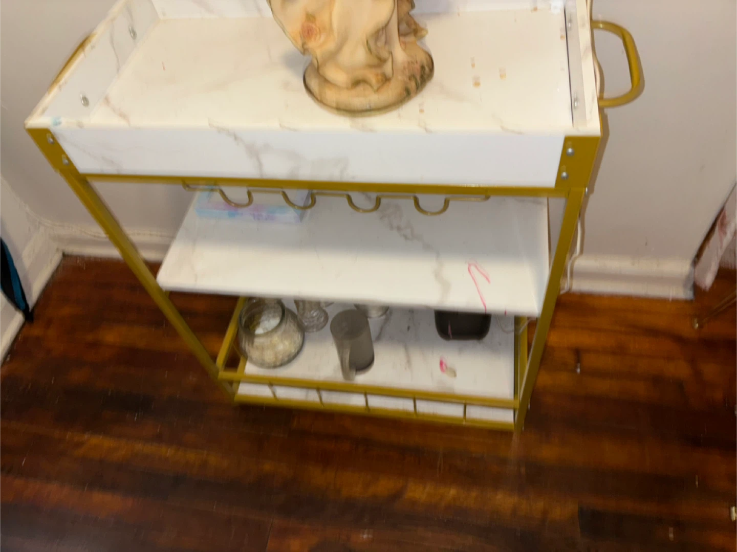Gold & White Bar Cart - photo 2