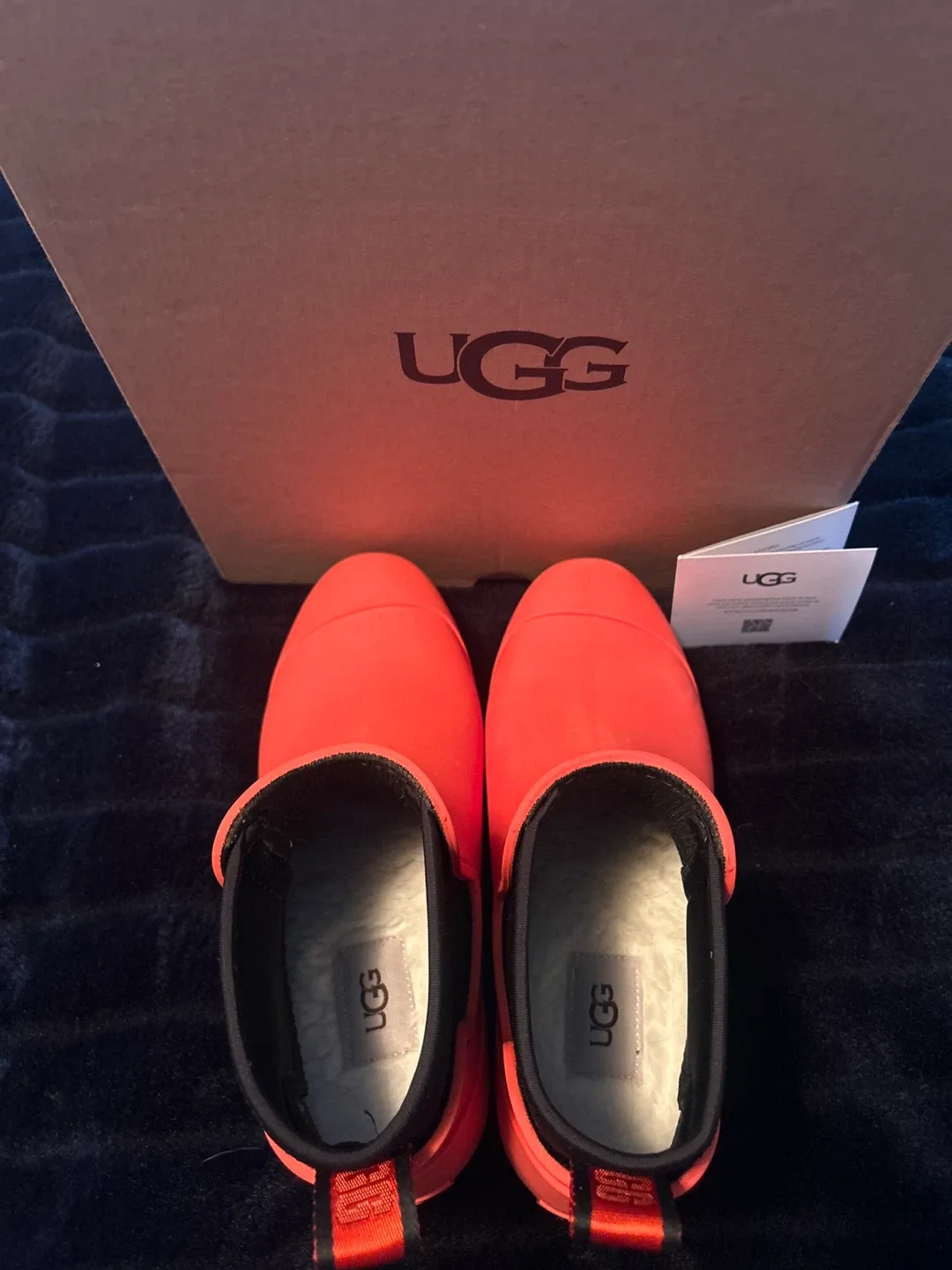 UGG Drizlita Orange Rain Boots, Size 8 with Box image indicator(2)