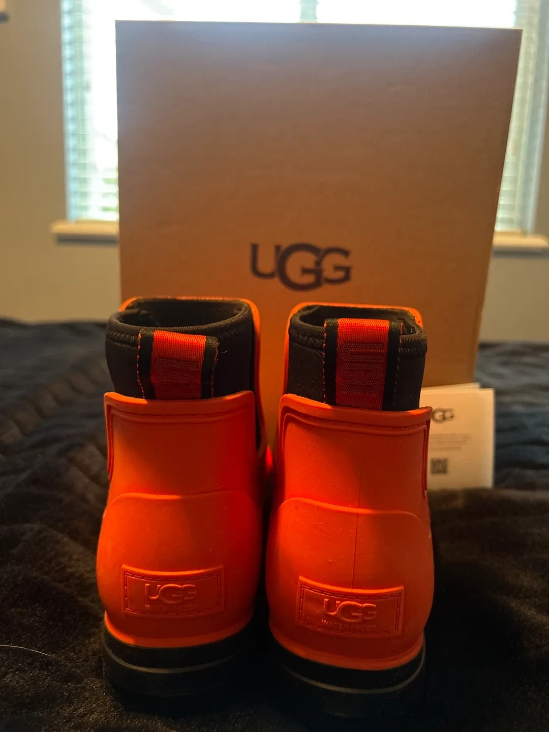 UGG Drizlita Orange Rain Boots, Size 8 with Box thumbnail