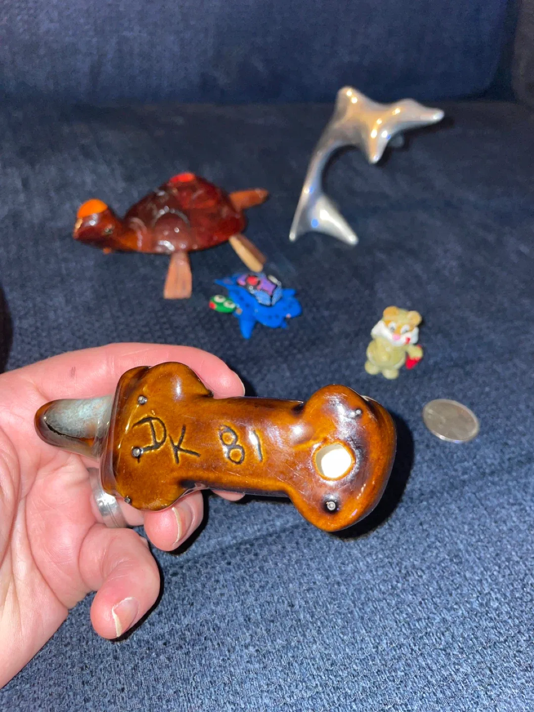 Assorted Figurines - Turtle, Dog, Flower, Dolphin image indicator(5)