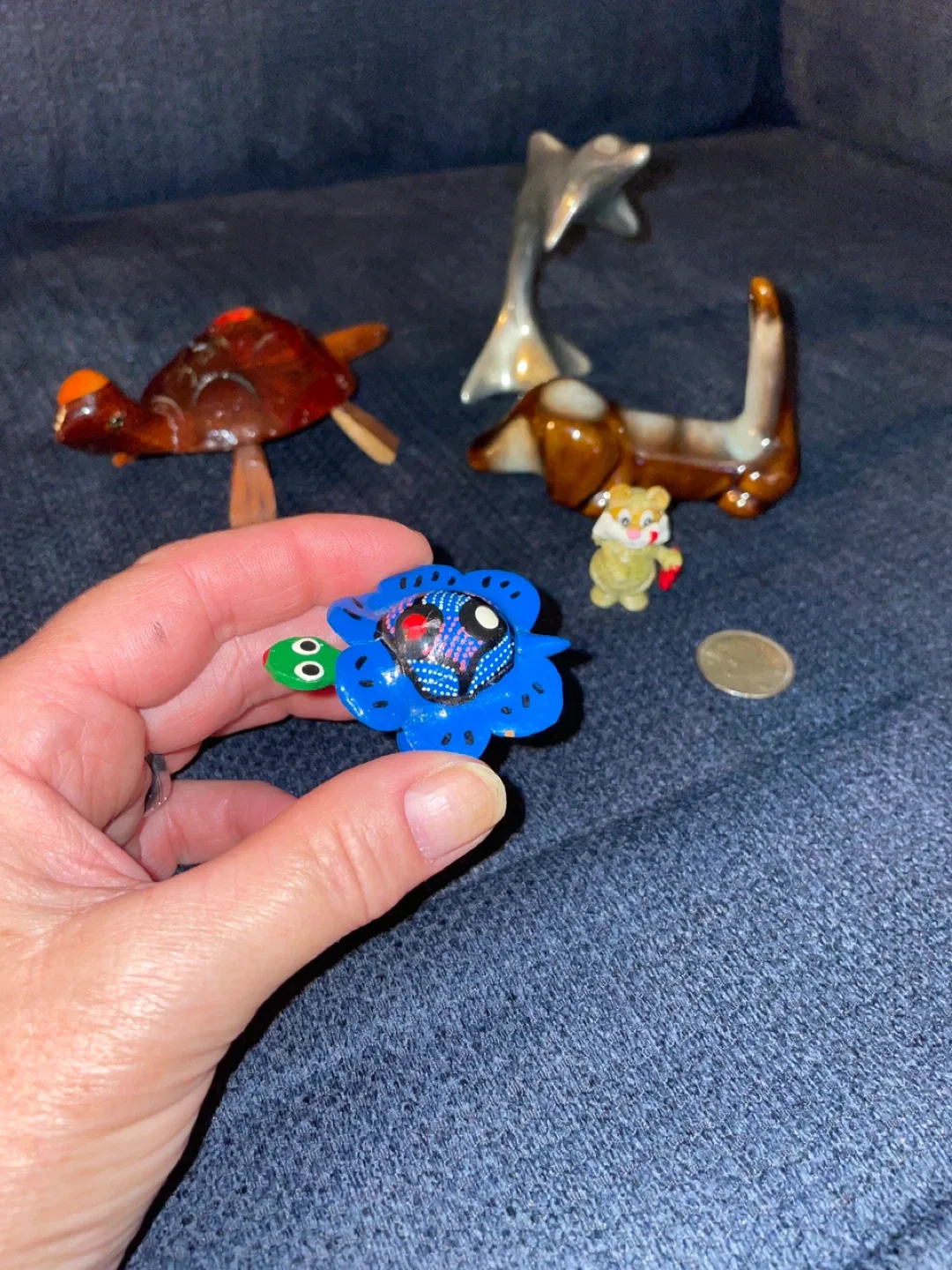 Assorted Figurines - Turtle, Dog, Flower, Dolphin image indicator(3)