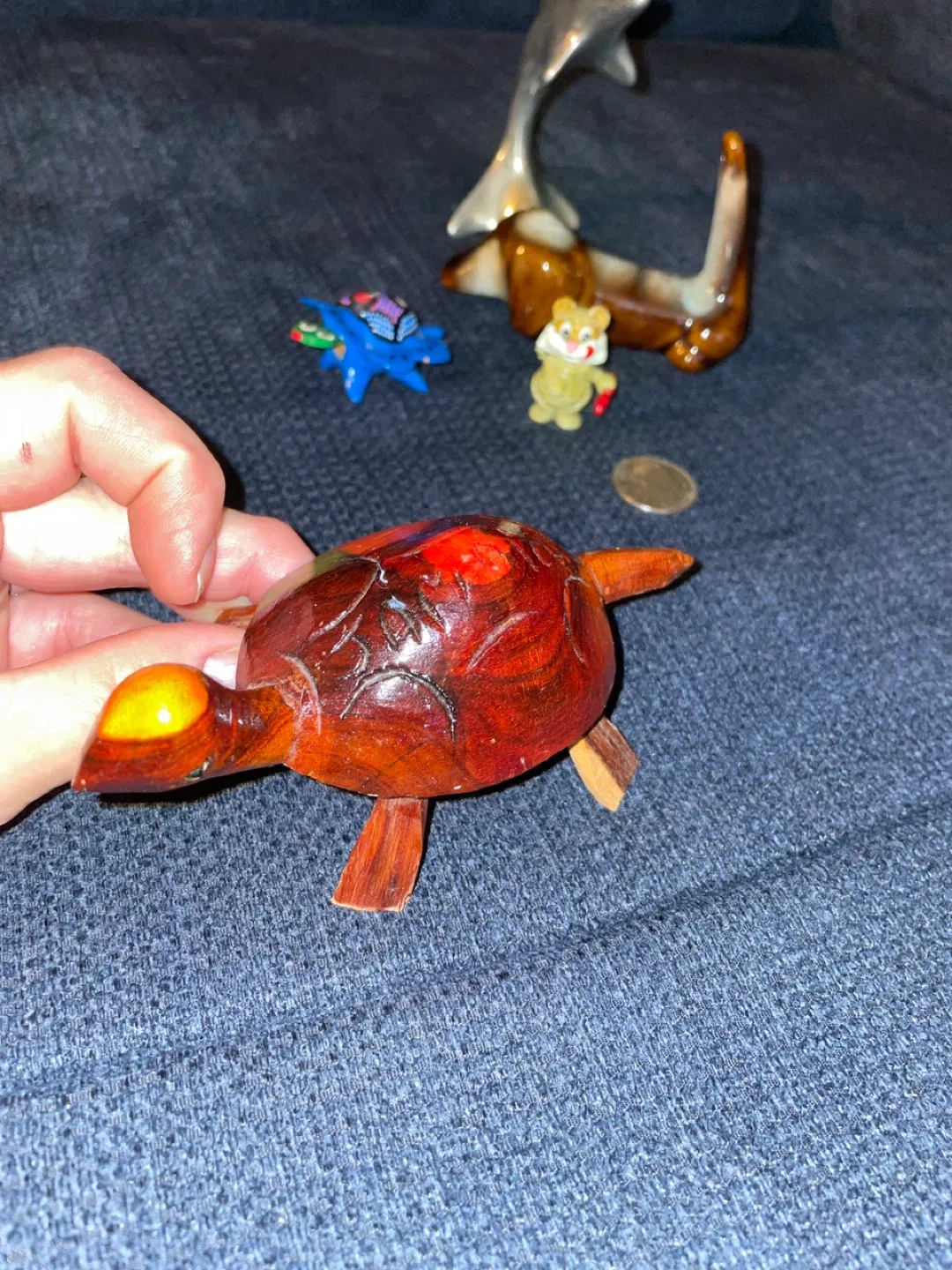 Assorted Figurines - Turtle, Dog, Flower, Dolphin image indicator(2)