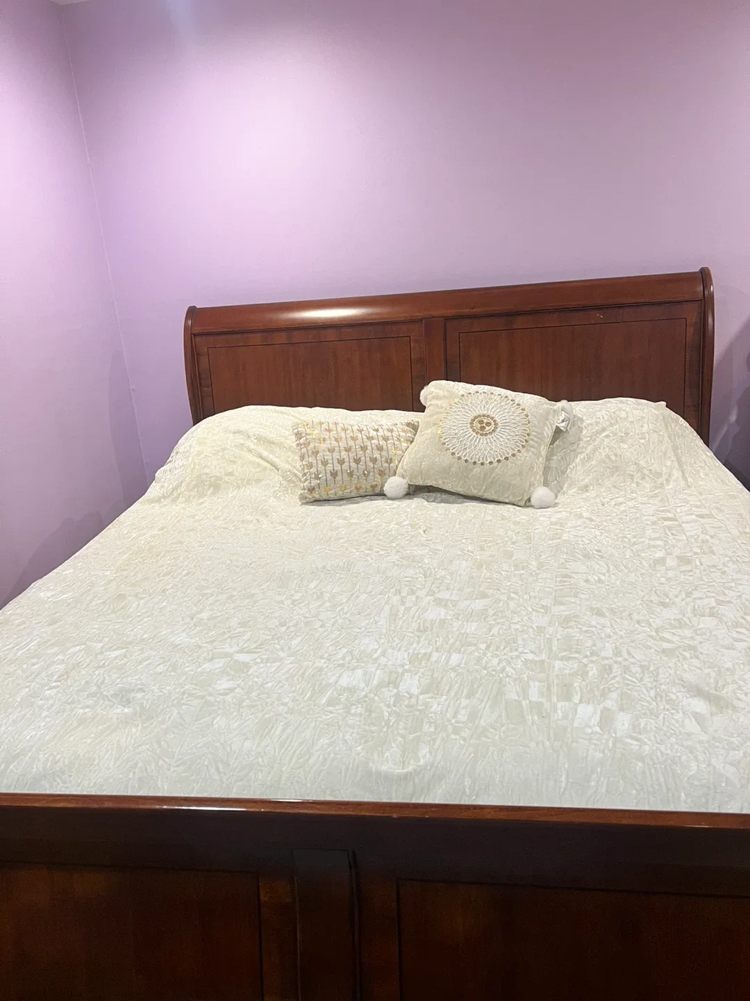 King Size Sleigh Bed Frame - Dark Wood image indicator(2)