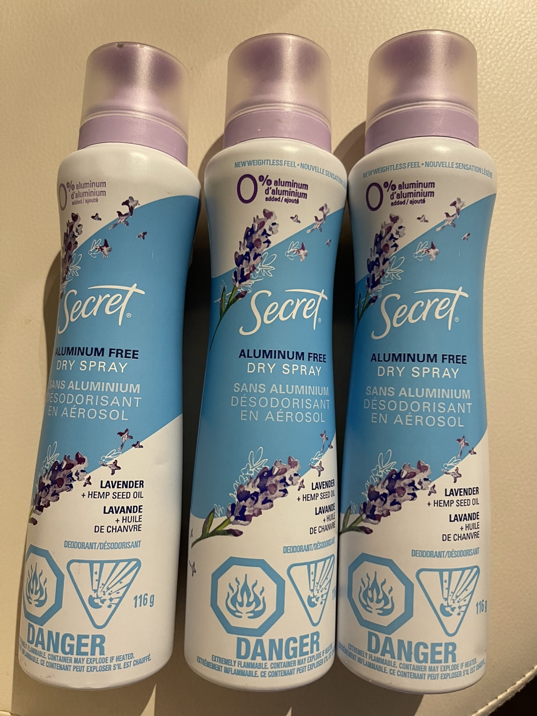 Secret Aluminum Free Dry Spray - Lavender + Hemp Seed Oil