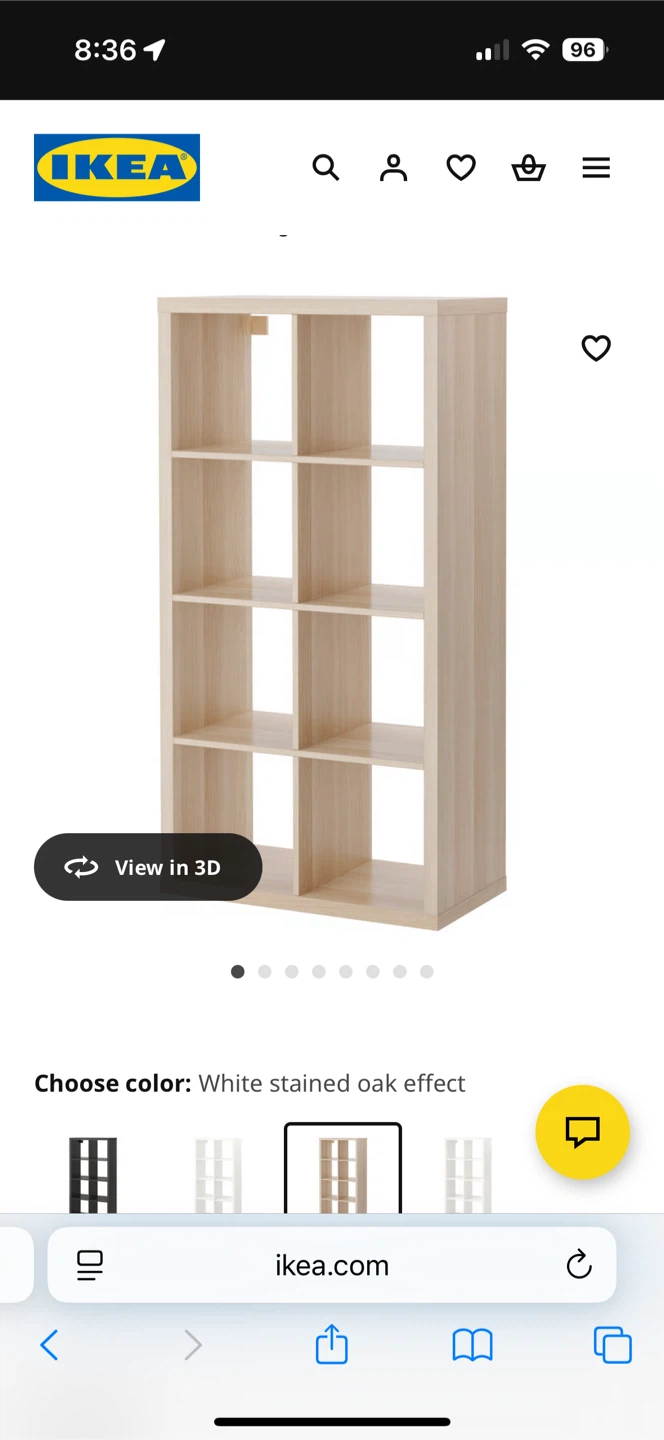IKEA Kallax Shelf Unit - White Stained Oak Effect