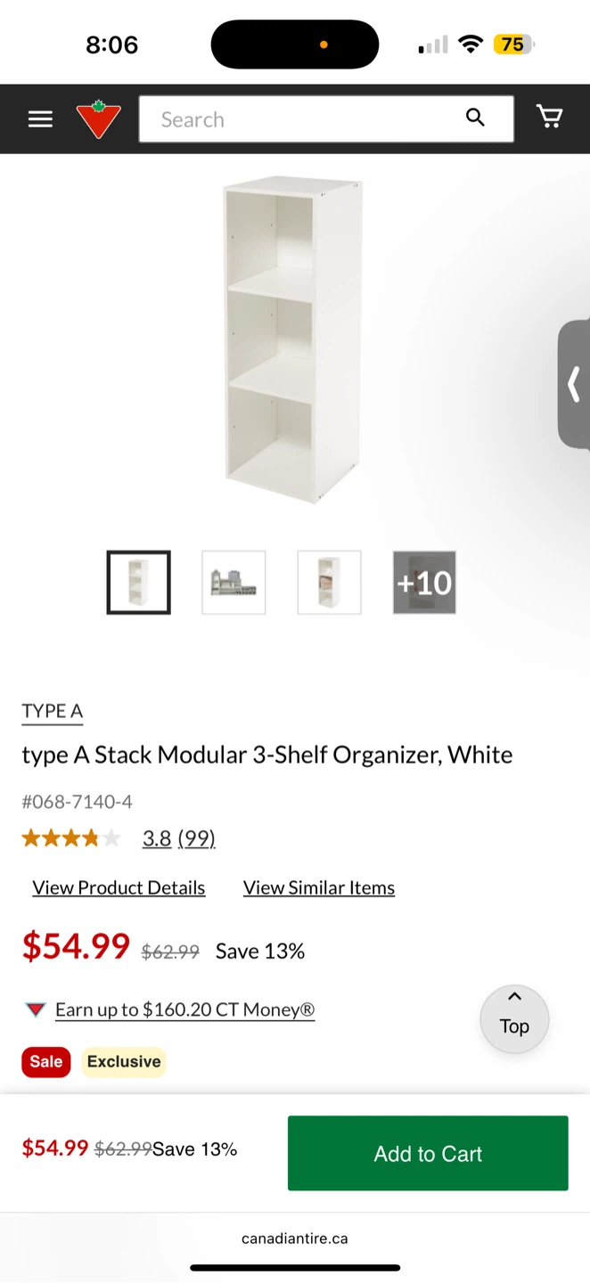 TYPE A Stack Modular Shelf Organizer, White - photo 5