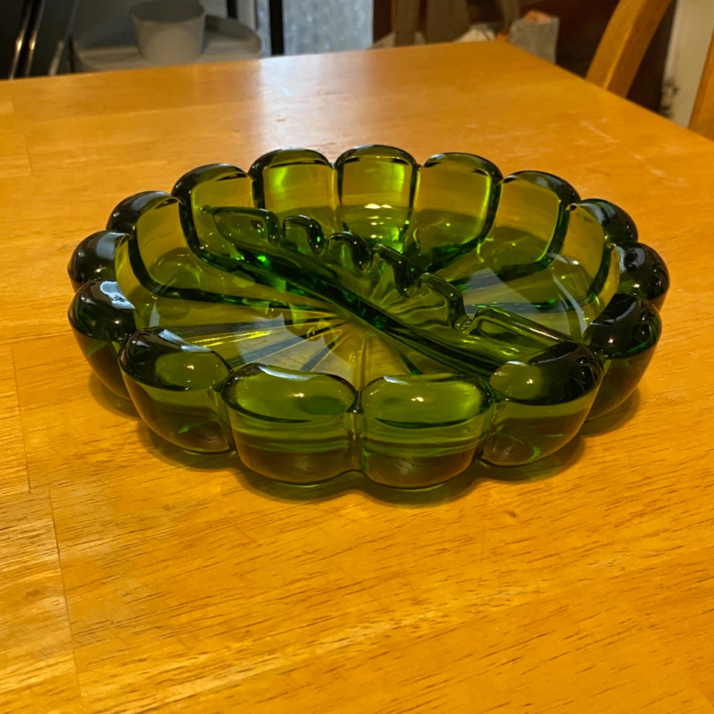 Vintage Viking Glass 1960s Art Deco Ashtray. 8-1/2” - photo 4