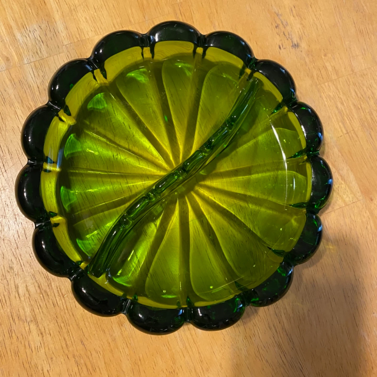 Vintage Viking Glass 1960s Art Deco Ashtray. 8-1/2” - photo 3