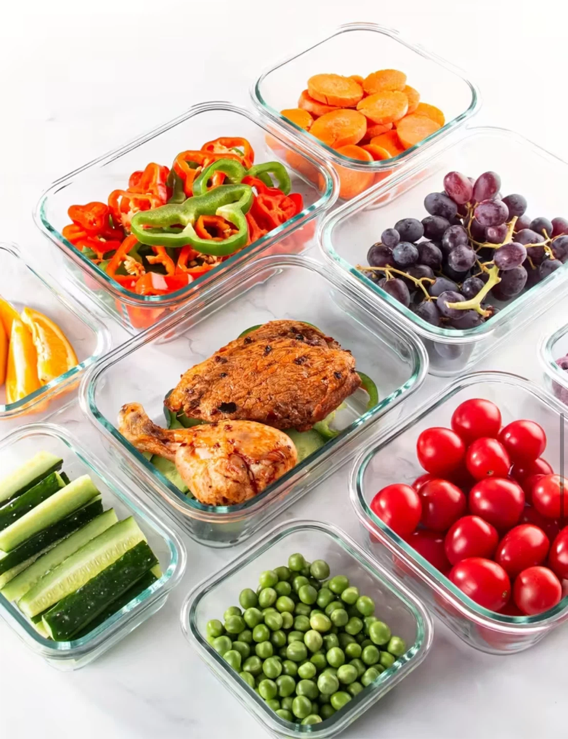 34pcs Leakproof Thick Glass Food Storage Containers (orig. $55) - photo 2