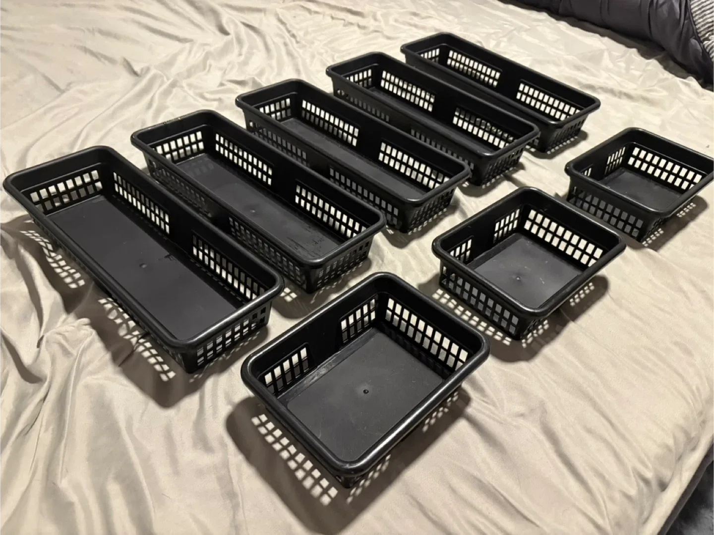 Black Plastic Storage Baskets - Set of 8 thumbnail