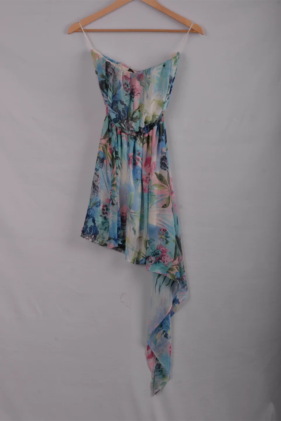 Floral Strapless Asymmetrical Dress image indicator(2)