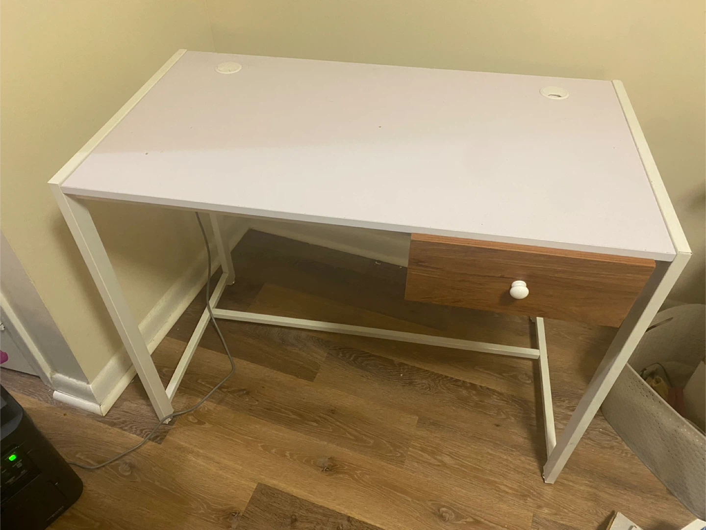 White Desk with Drawer