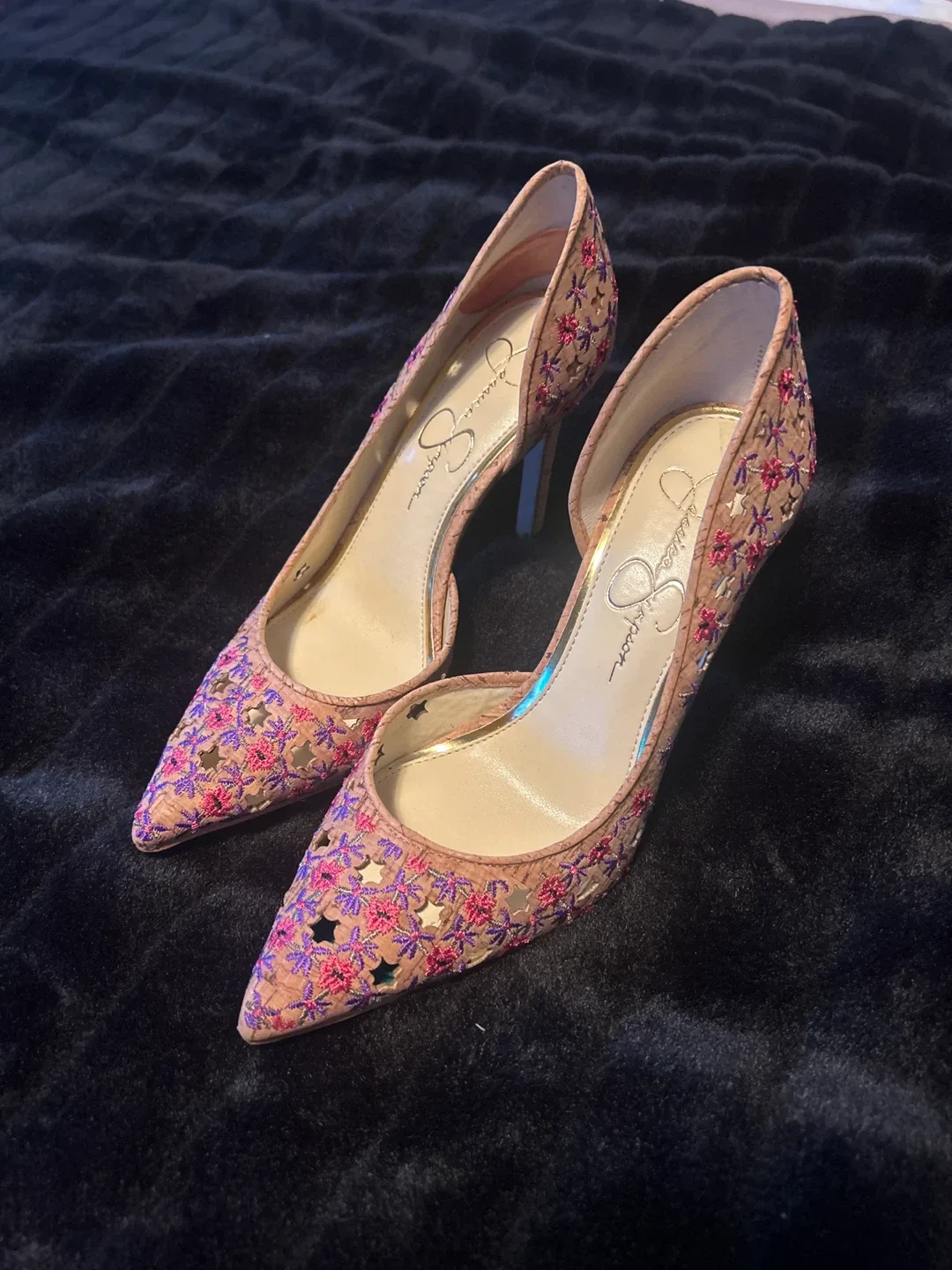 Jessica Simpson Floral Heels - Size 8 thumbnail