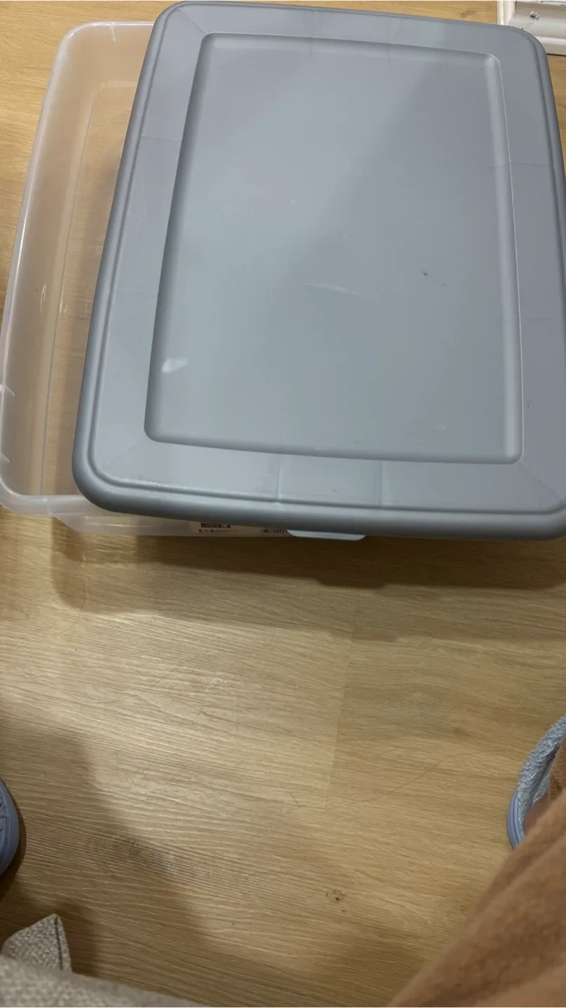 Grey Storage Bin with Lid