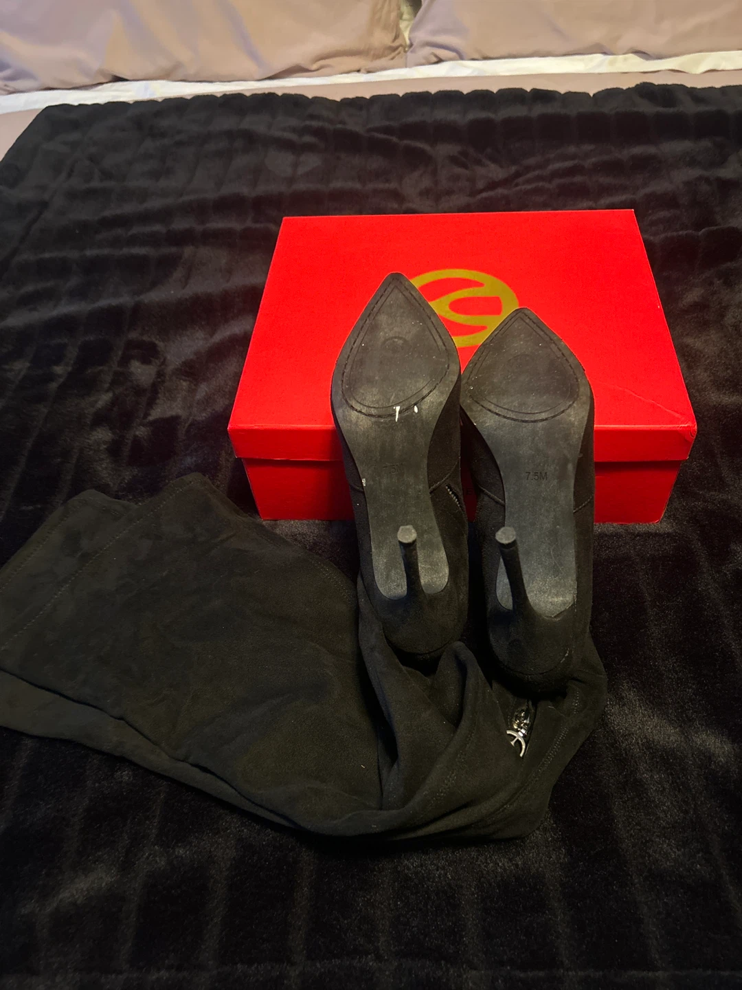 Wishbone Maya Black Thigh High Boots - Size 7.5 - photo 5