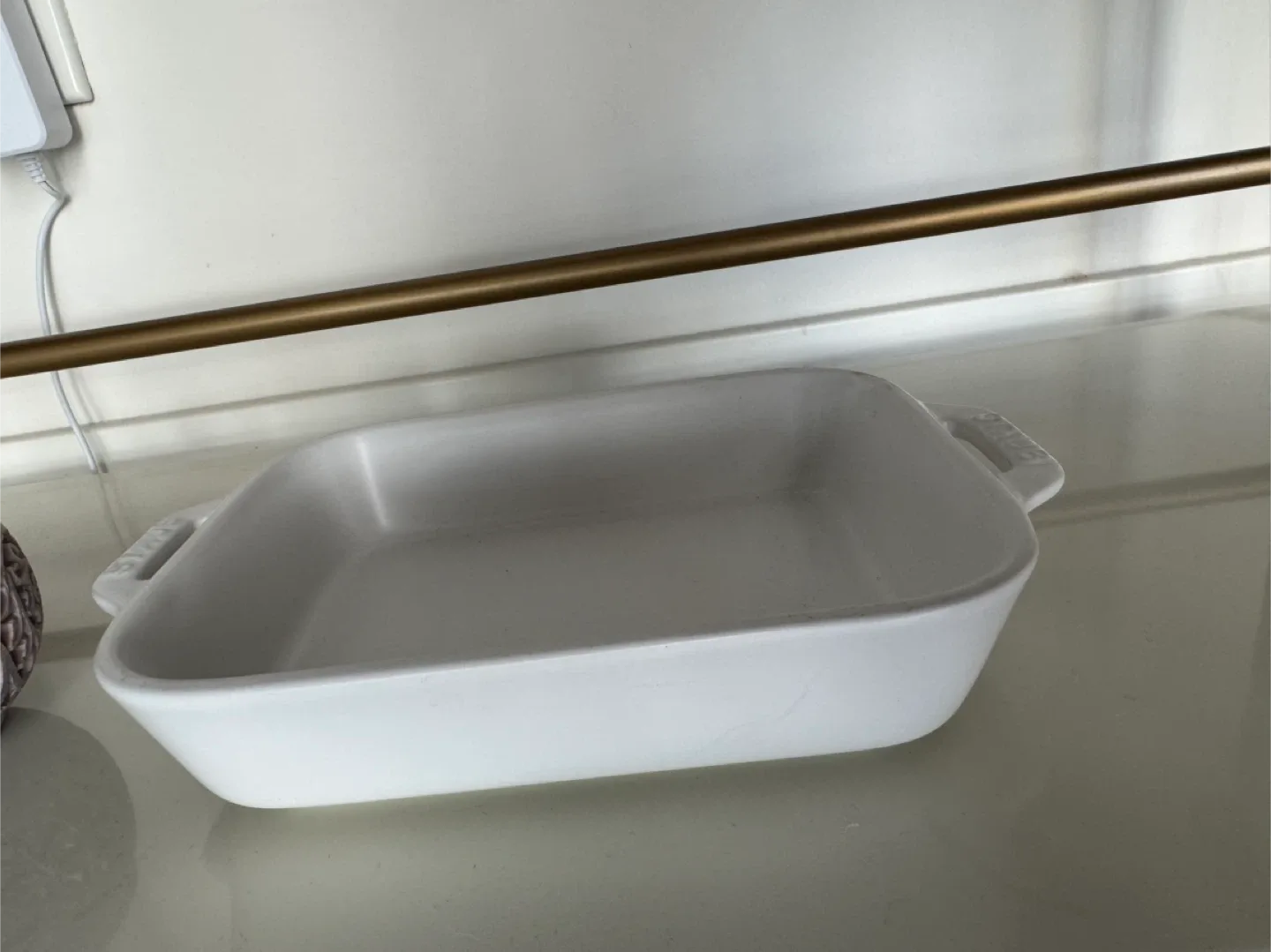 MOVING OUT SALE! 2 Staub Rectangular Baking Dishes, White image indicator(7)