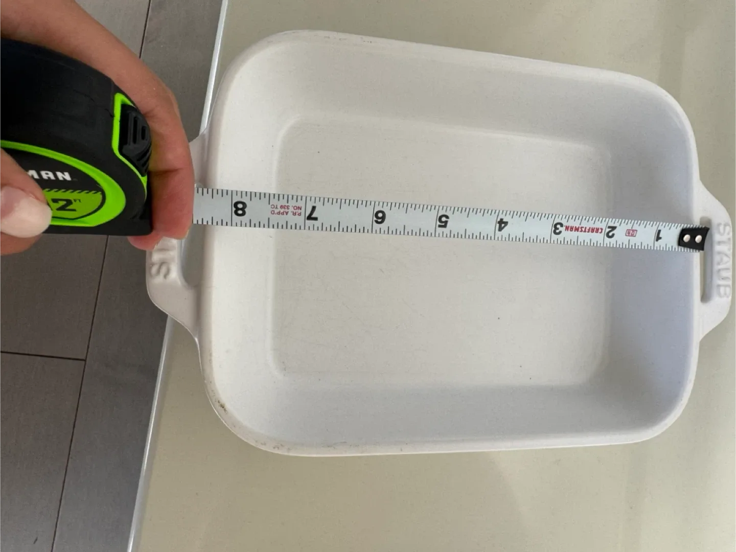 MOVING OUT SALE! 2 Staub Rectangular Baking Dishes, White image indicator(8)