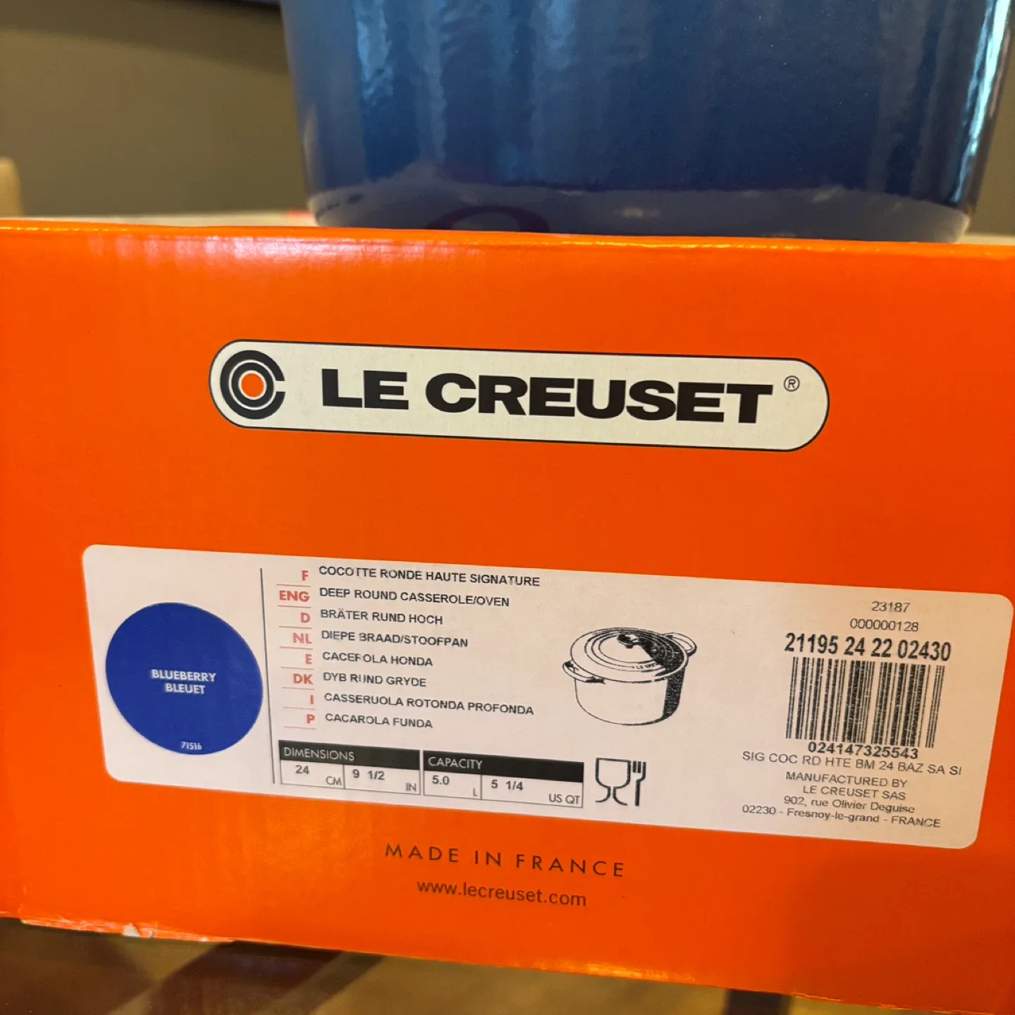 Le Creuset Deep Round Casserole/Oven - Blueberry image indicator(5)