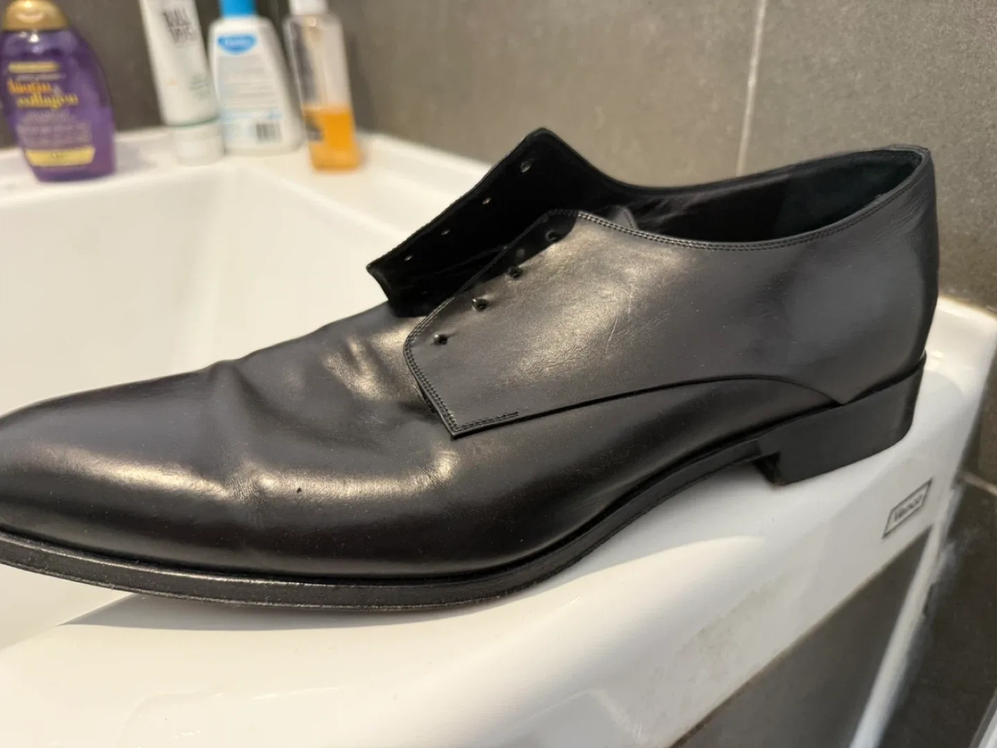 Dior Black Leather Dress Shoes - Size 12 no try ons thumbnail