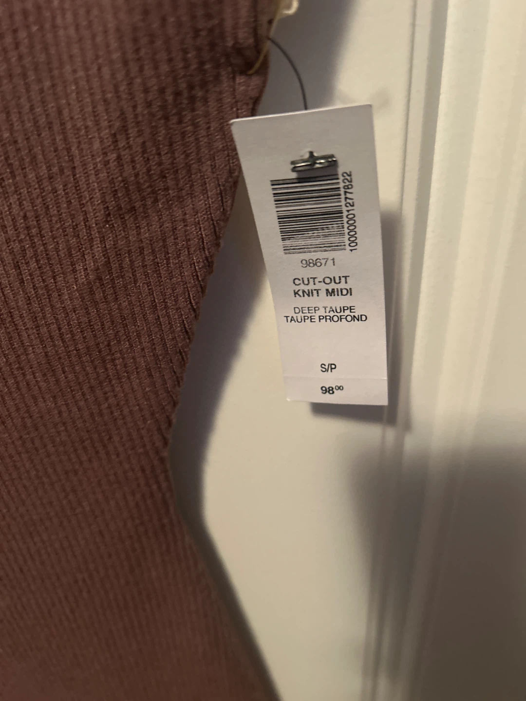 Wilfred Free Cut-Out Knit Midi Dress - Deep Taupe S - photo 3
