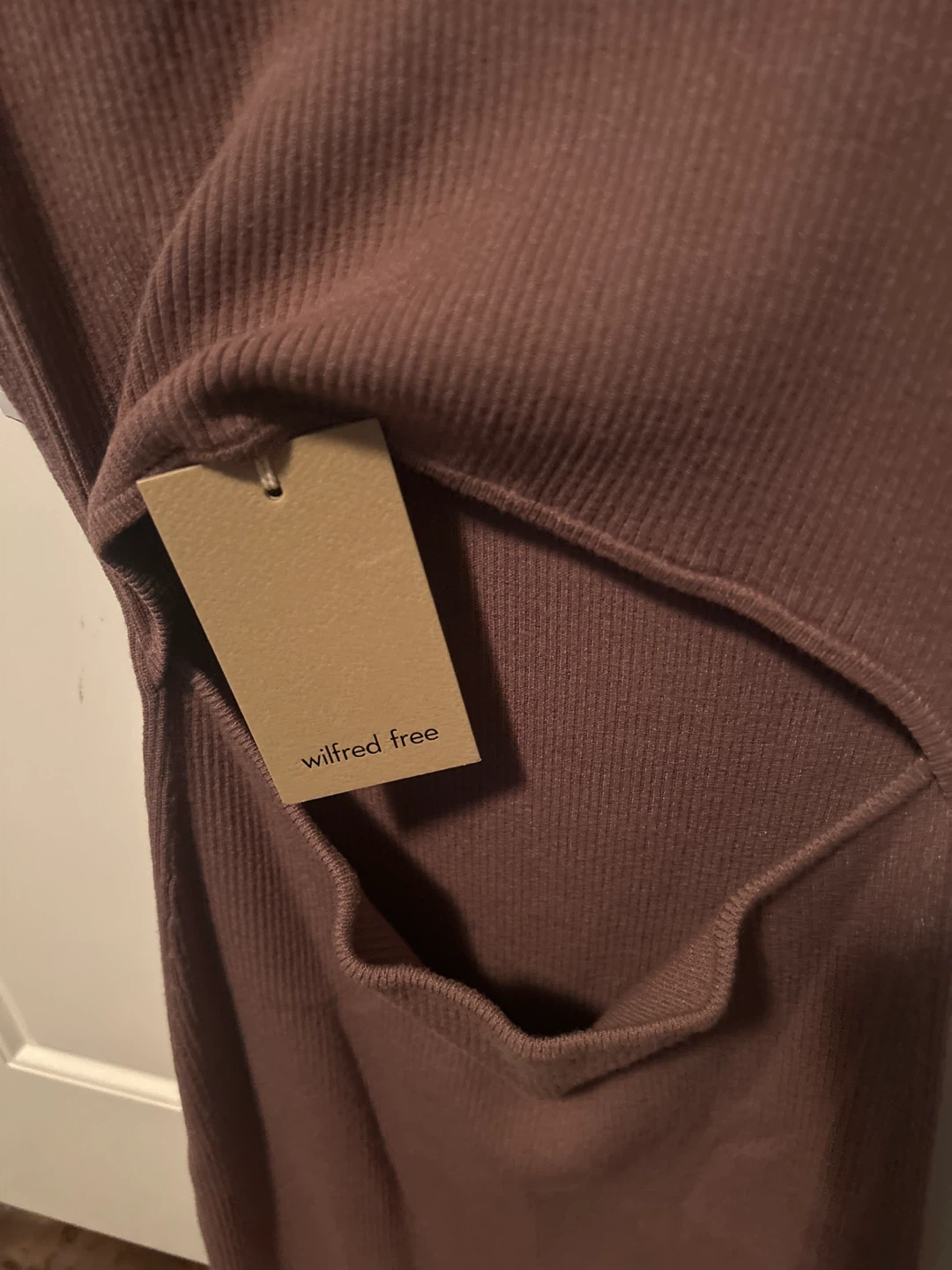 Wilfred Free Cut-Out Knit Midi Dress - Deep Taupe S - photo 4