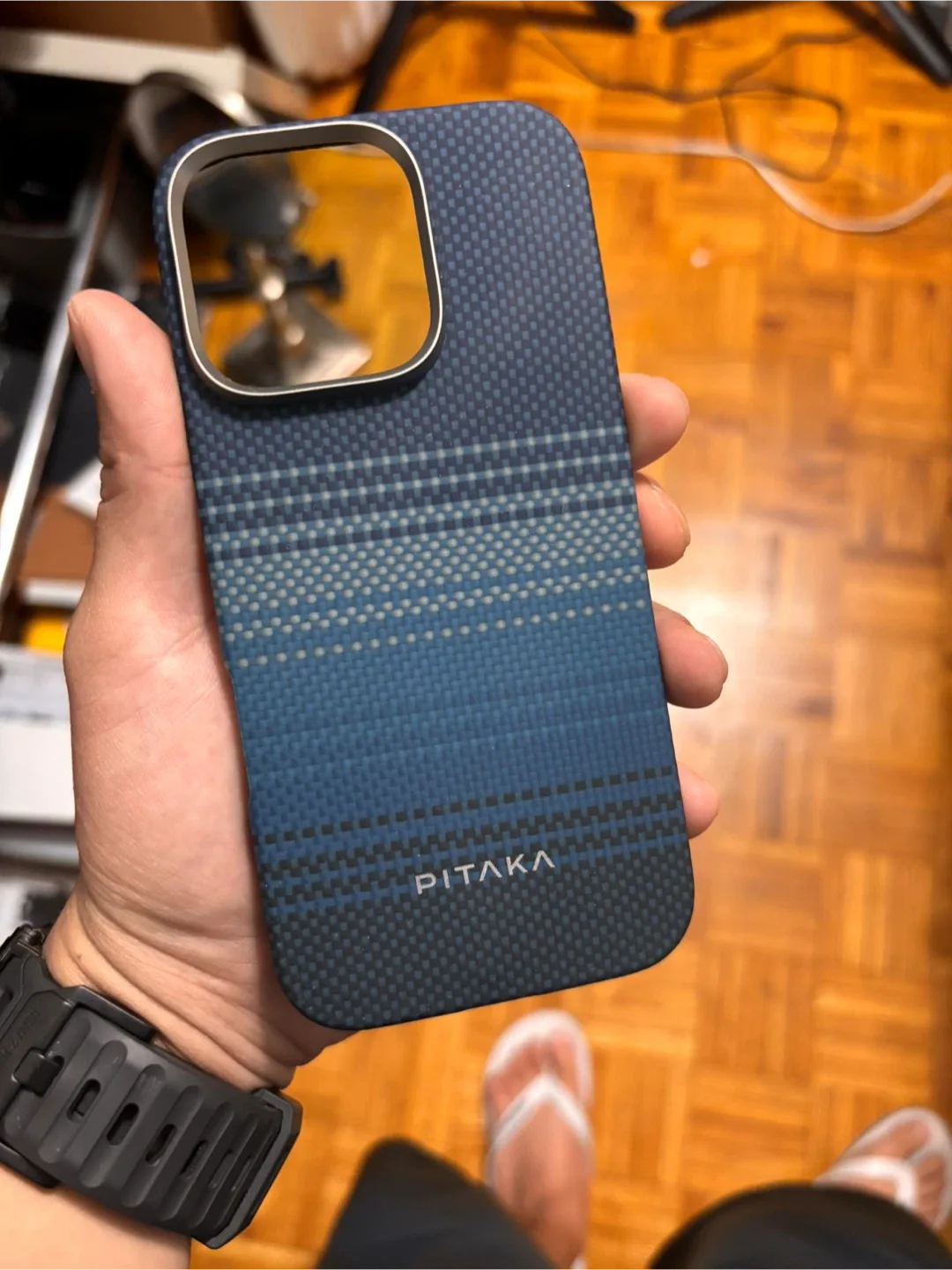 Pitaka iPhone 16 Pro Case Blue Moonrise image indicator(3)