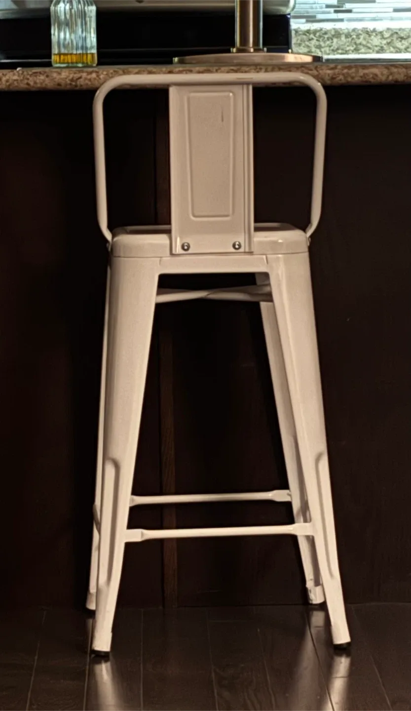 White Metal Bar Stool - 2 nos image indicator(3)