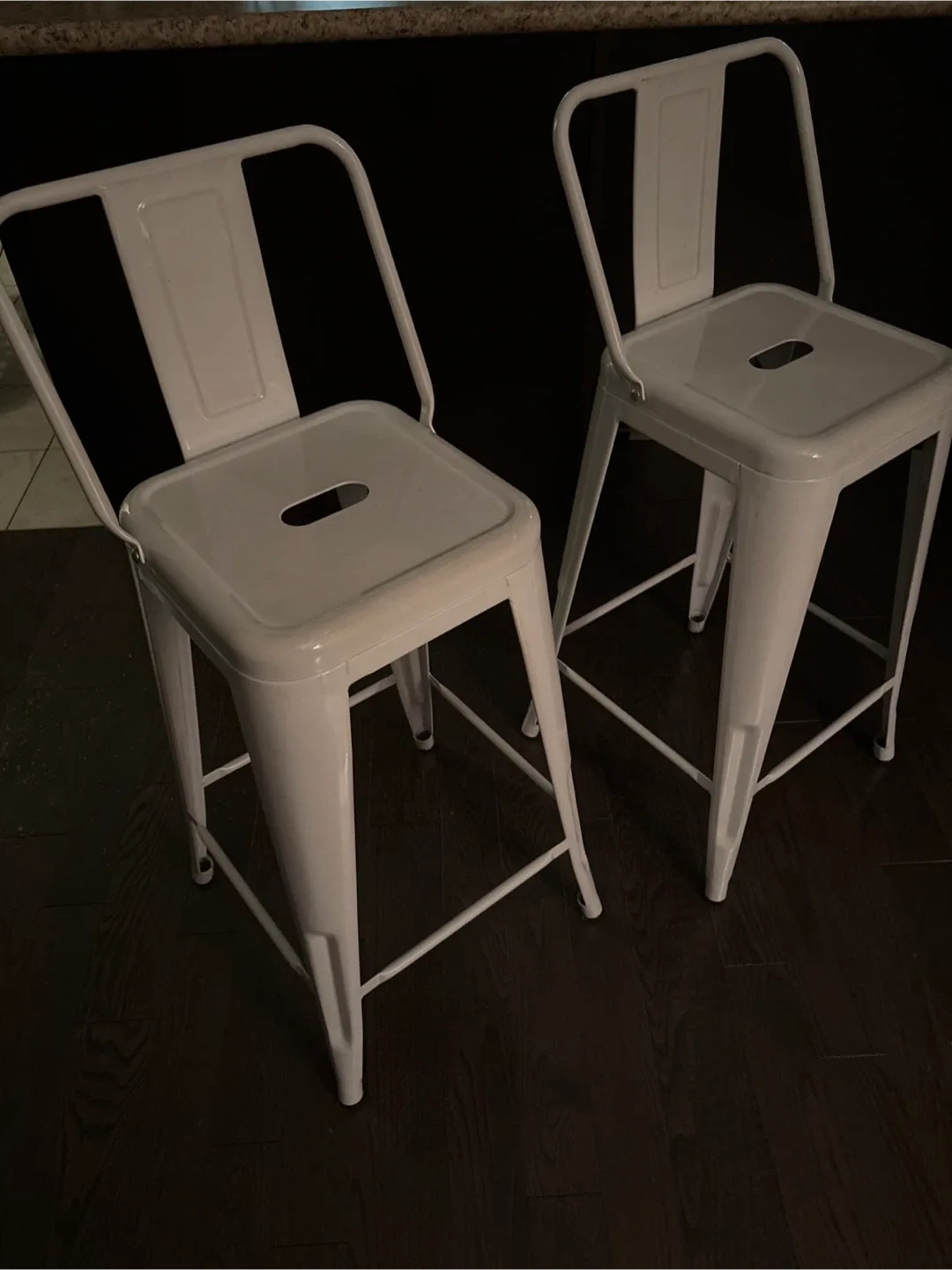 White Metal Bar Stool - 2 nos image indicator(2)