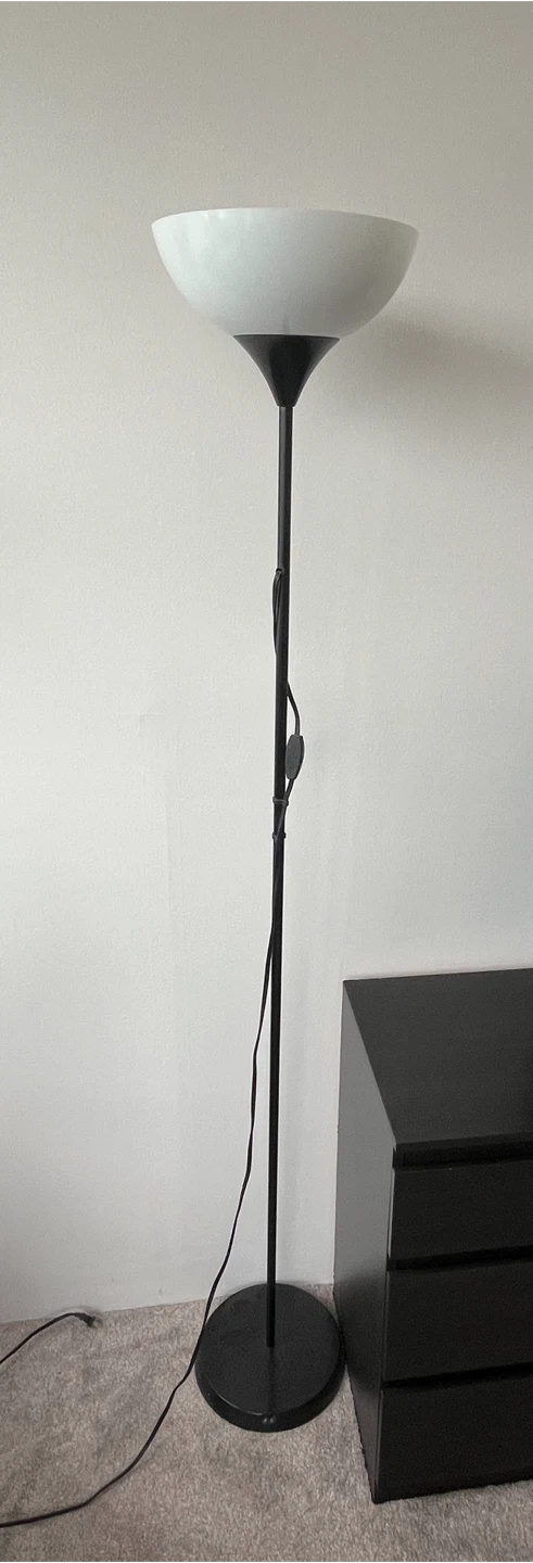 Floor Lamp - Black with White Shade